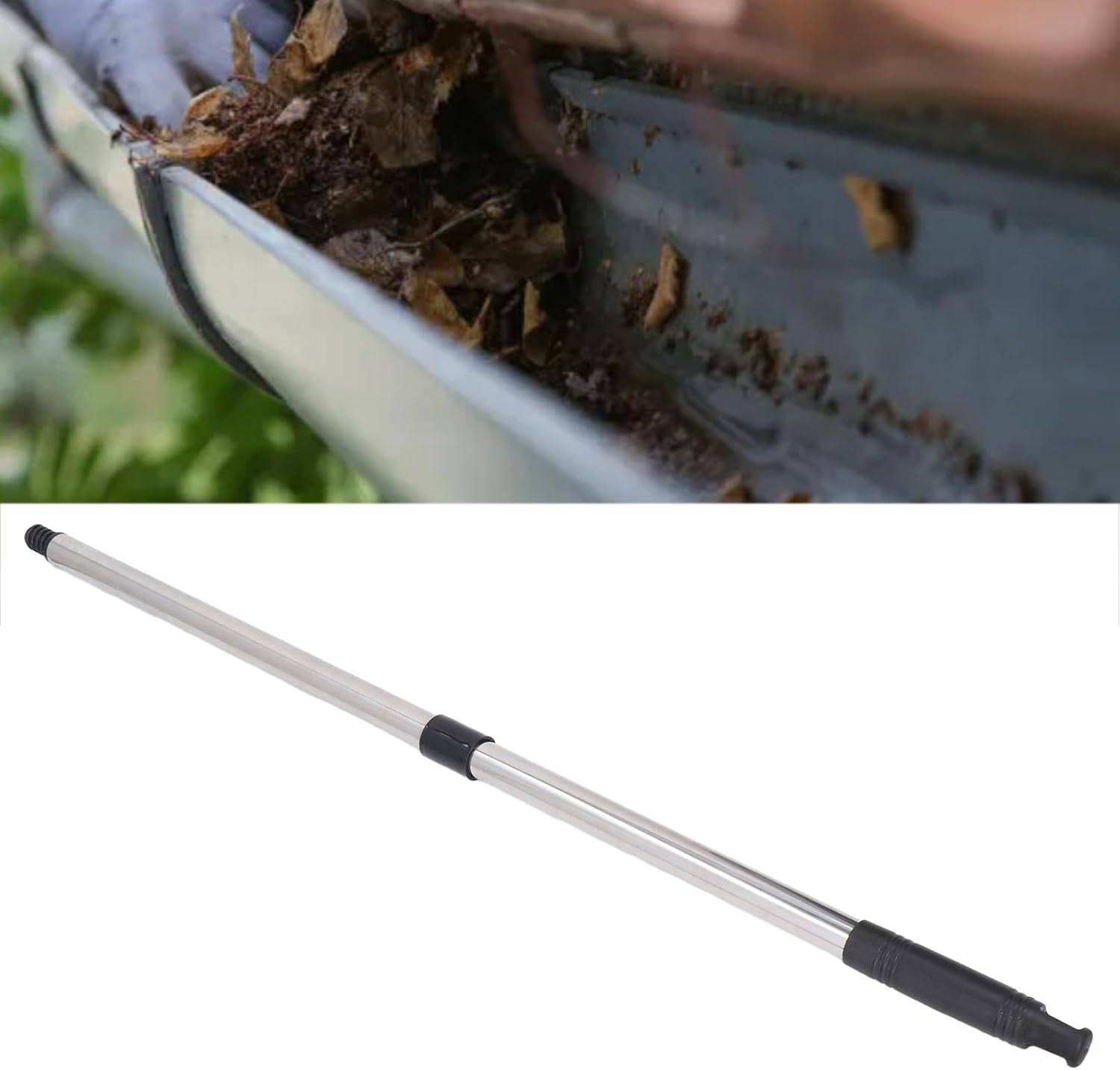 Gutter Cleaner Pole, Roofing Tool Pole, Telescoping Gutter Cleaners, for Homes, Villas, Warehouses, Workshops, Aluminum Alloy image number 3