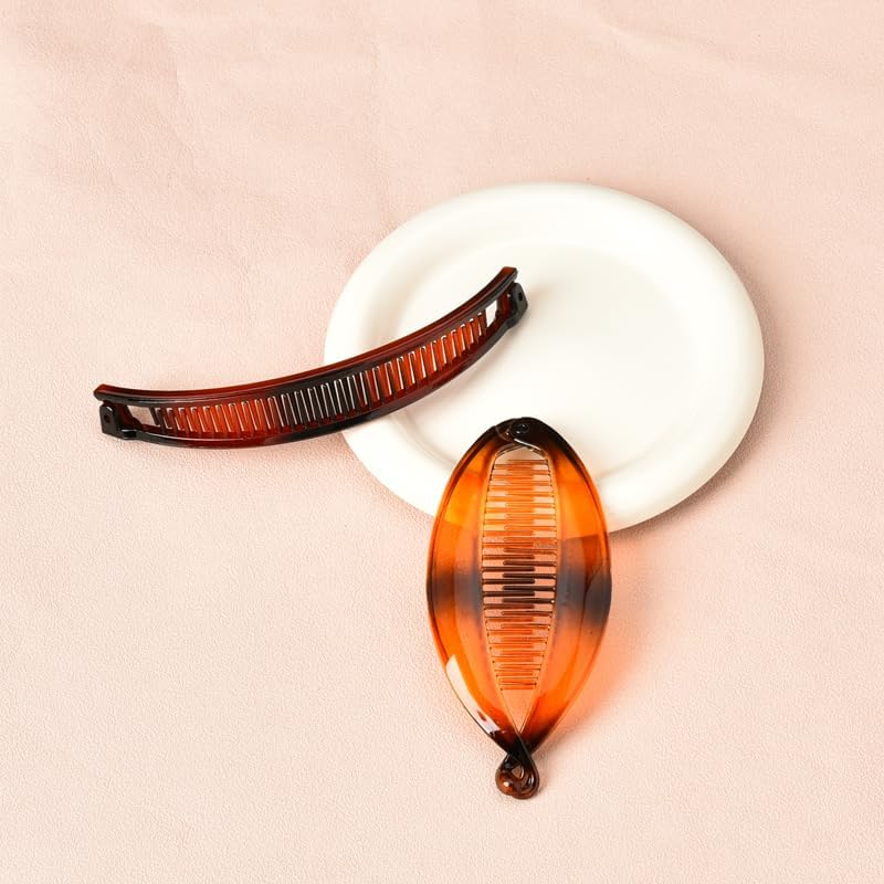 YALLNASL Banana Hair Clips for Thick Curly Hair Accessories Banana Clip Fishtail Hair Clips Combs for Girls Hair Clincher Comb Banana Clips Hair No Slip Fish Hair Barrettes 4 Pcs image number 3