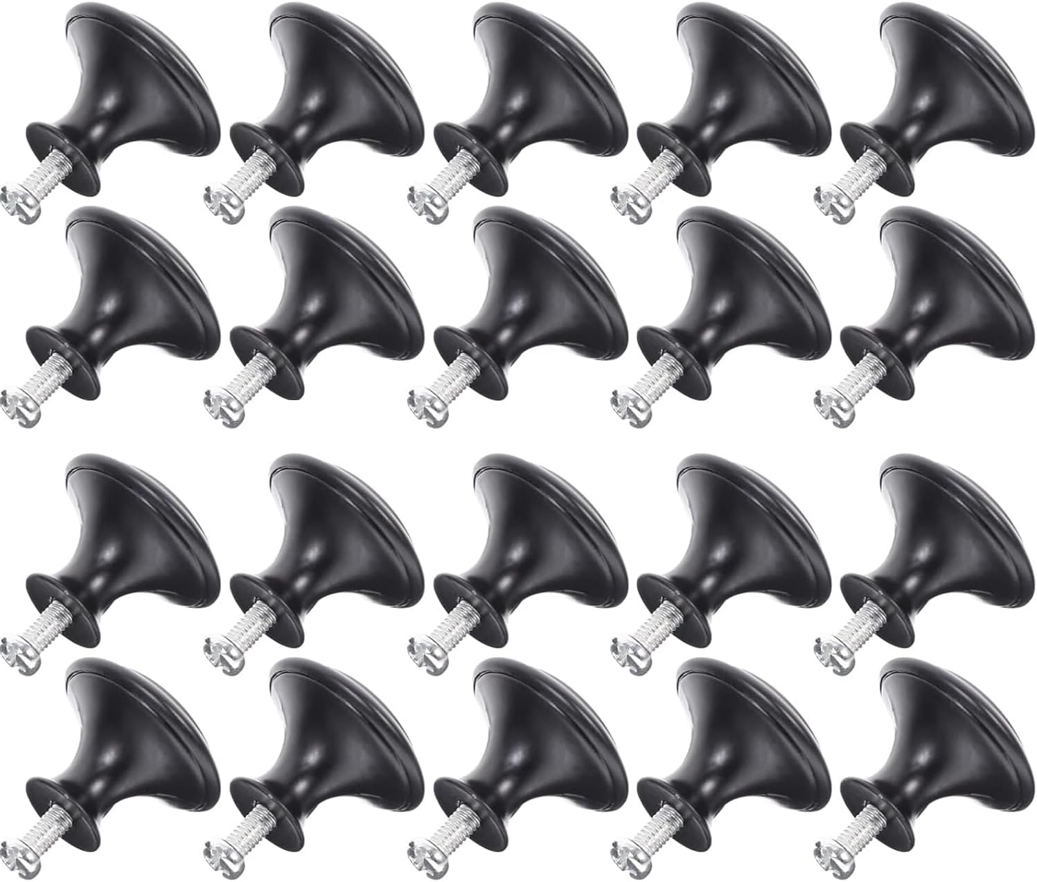 Paifencodill 20 PCS Vintage Cabinet Knobs, Chic Drawer Handles, Antique Kitchen Cupboard Handles, 30Mm round Furniture Door Knob, Black Draw Pulls and Knobs Drawer Handles with Screws image number 5