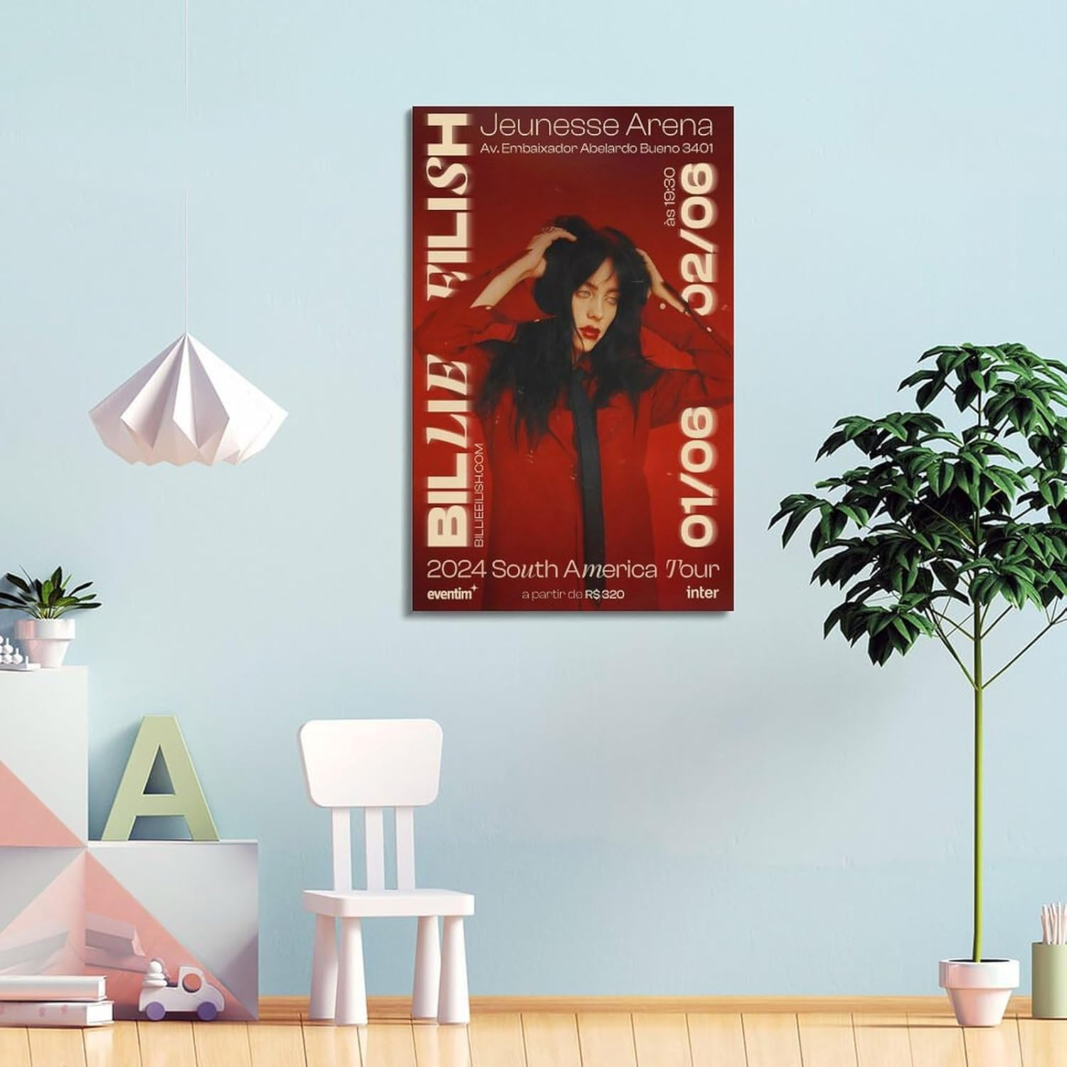 Billie Wall Art Eilish Art Poster Poster Canvas Painting Wall Art Picture Home Decor Print for Bedroom Living Room Dorm Study Bar Office 16X24Inch(40X60Cm)