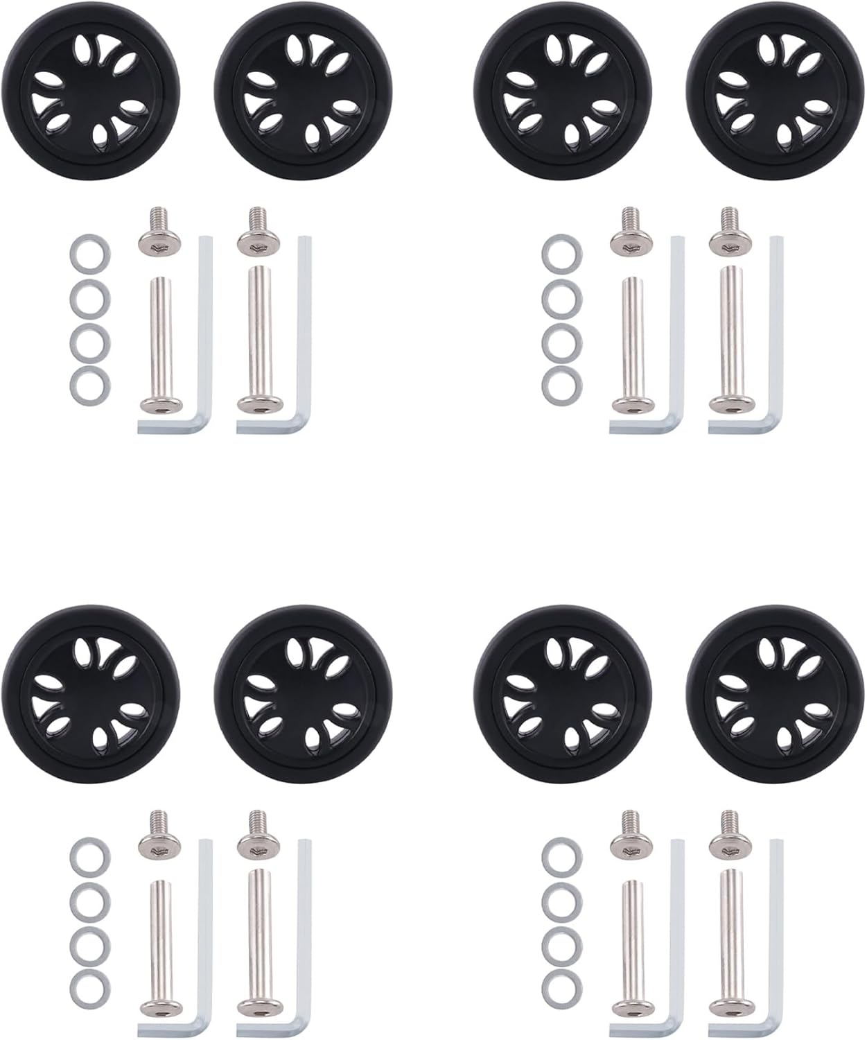 4Set 50Mm X12Mm Luggage Wheels Replacement Wear PU Caster Suitcase Replacement Wheels image number 5
