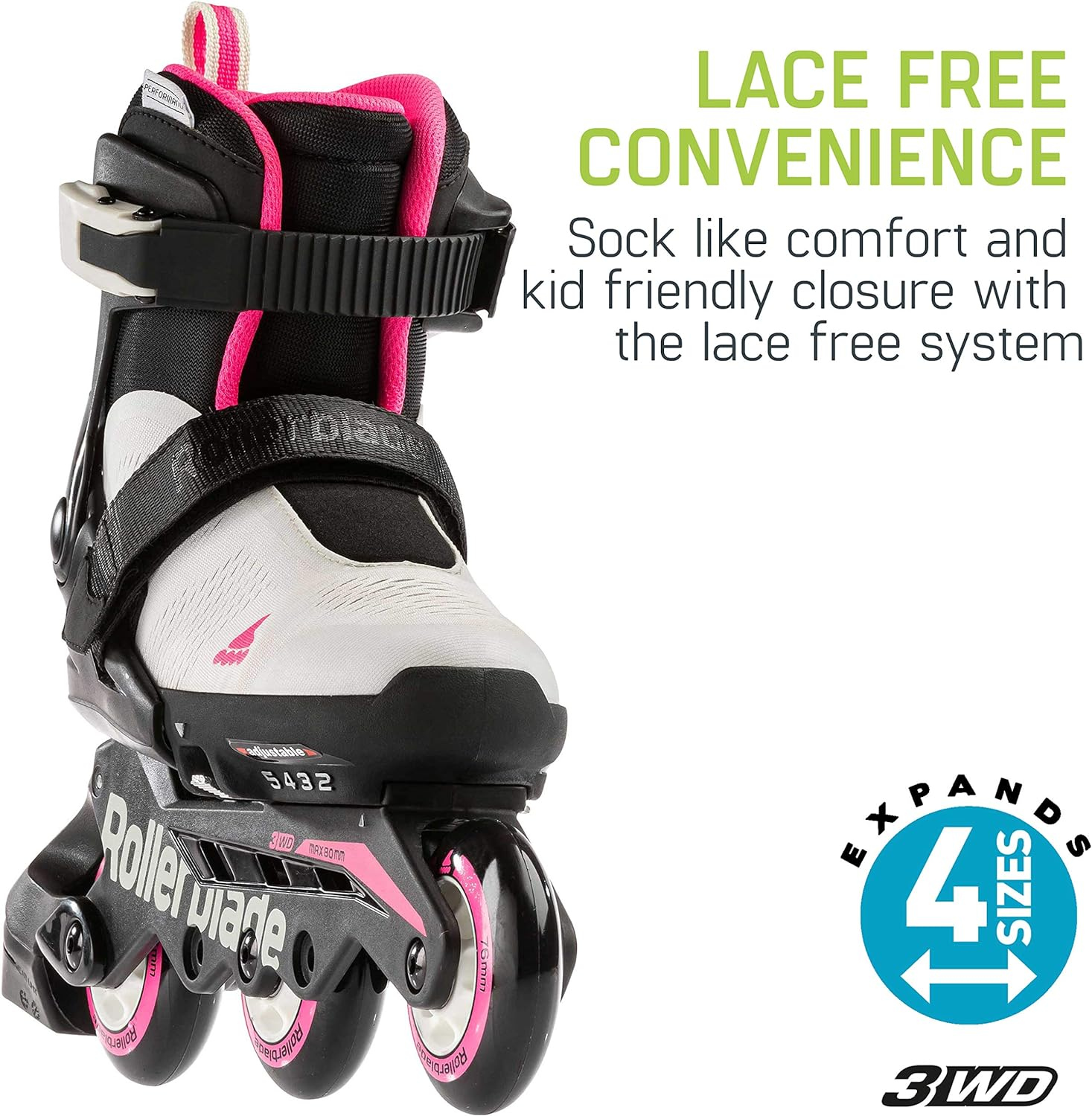 Rollerblade Microblade Free 3WD Kid'S Size Adjustable Inline Skate image number 5