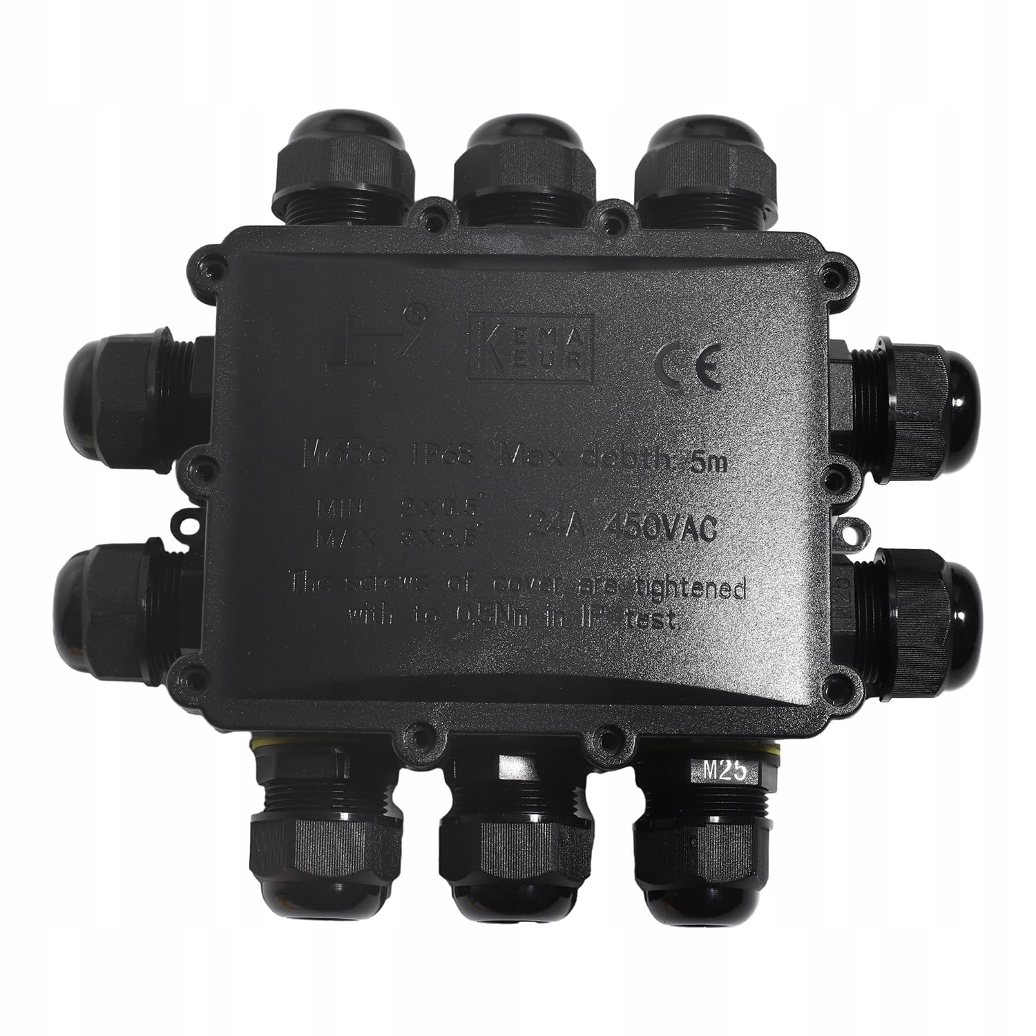 Aikoolwer Waterproof Junction Box External 10 Way with Cover Plastic Outdoor IP68 Cable Connector Lighting Electric External Coupler Cable Gland 4-14Mm image number 5