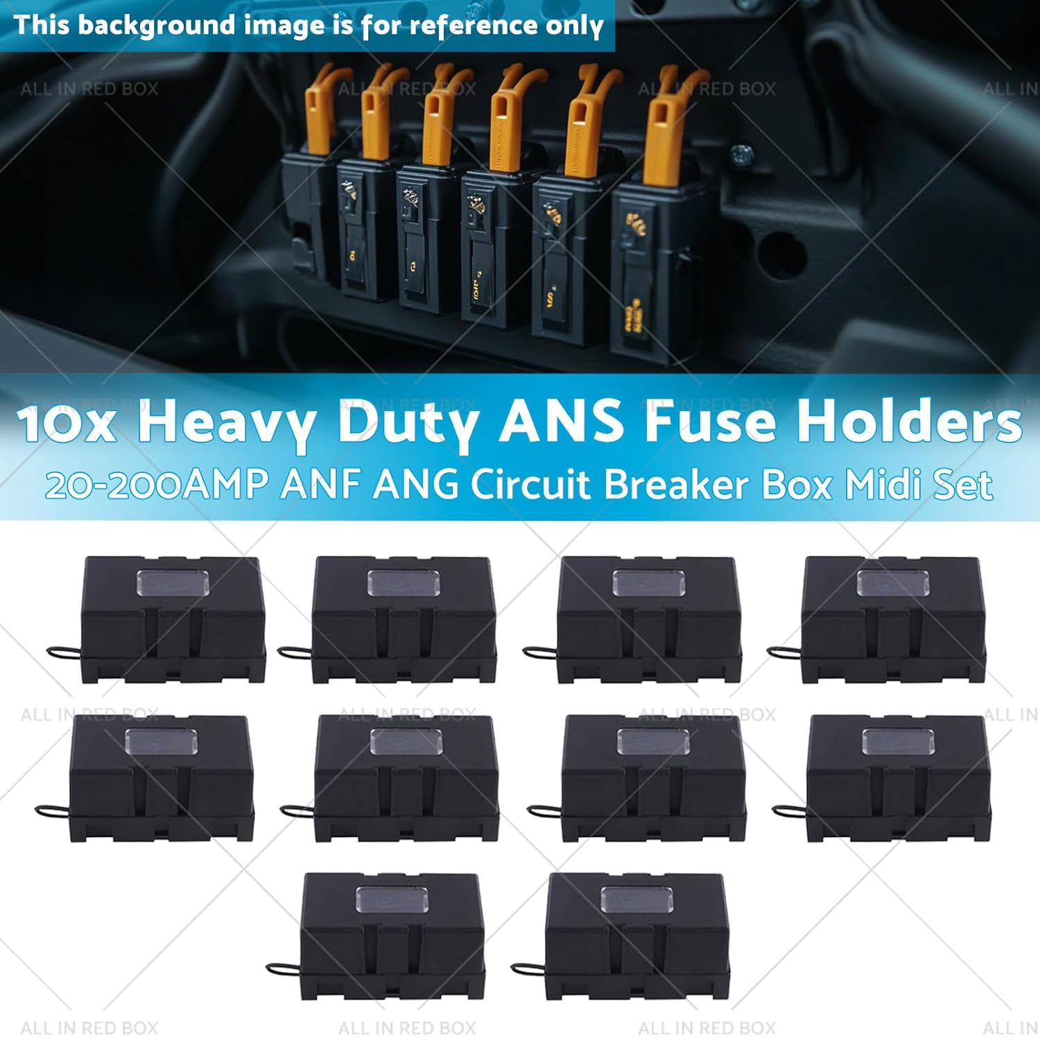 KAKA AUTO PARTS 10X Heavy Duty ANS Fuse Holder 20-200AMP ANF ANG Circuit Breaker Box Midi Set image number 3