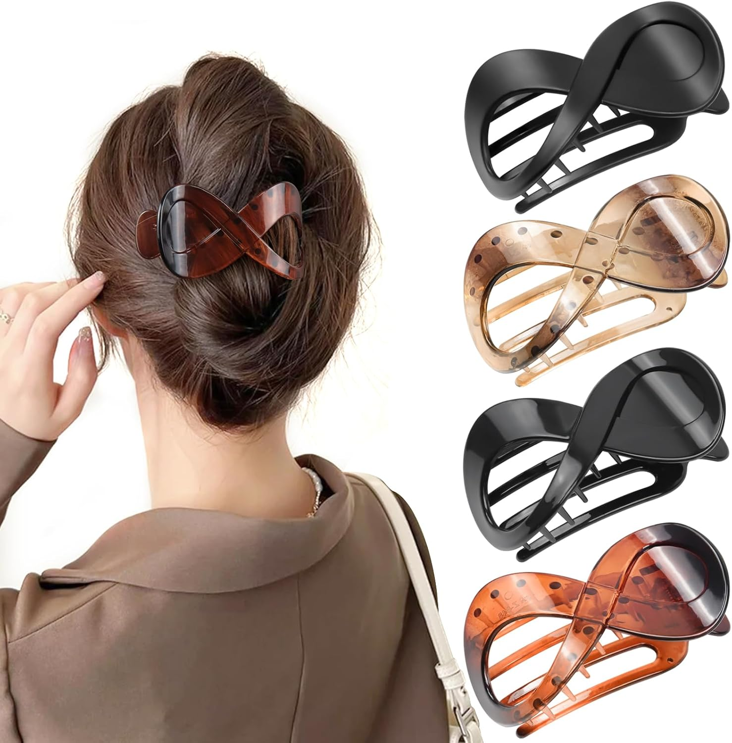 PROPOG 4 Pcs Hair Clip Large