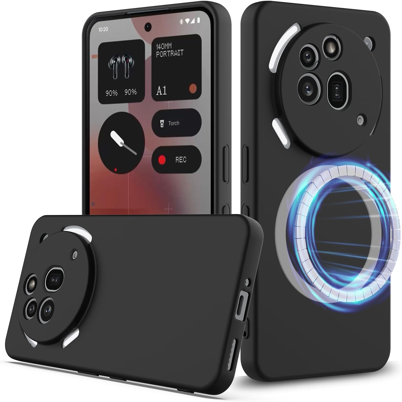 BRAND SET Case for Nothing Phone 3A Pro, Magnetic Silicone Case, Shockproof and Scratch-Resistant, Mobile Phone Case with Microfibre Lining for Nothing Phone 3A Pro Case (Dark Green)