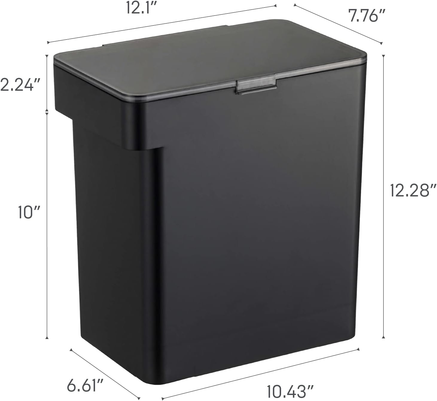 Yamazaki Home Airtight Food Storage Container (15 Lbs Plastic | Large | Pets, Black image number 1