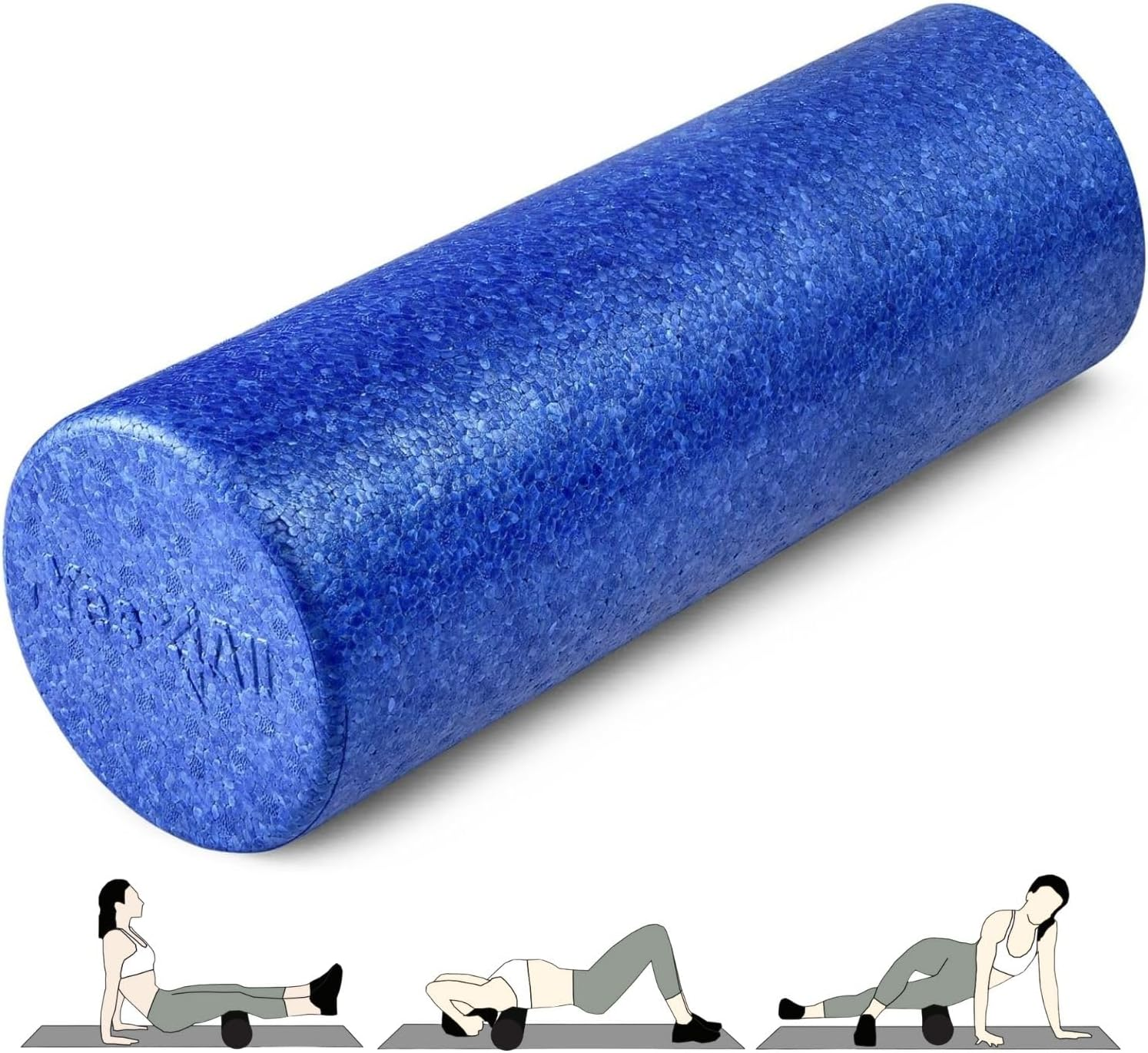 Yes4All EPP Foam Roller for Back, Legs &ndash; Extra Firm High-Density Foam Roller EPP 45Cm/30Cm/60Cm/90Cm (18/12/24/36Inch) Best for Flexibility and Balance Exercises