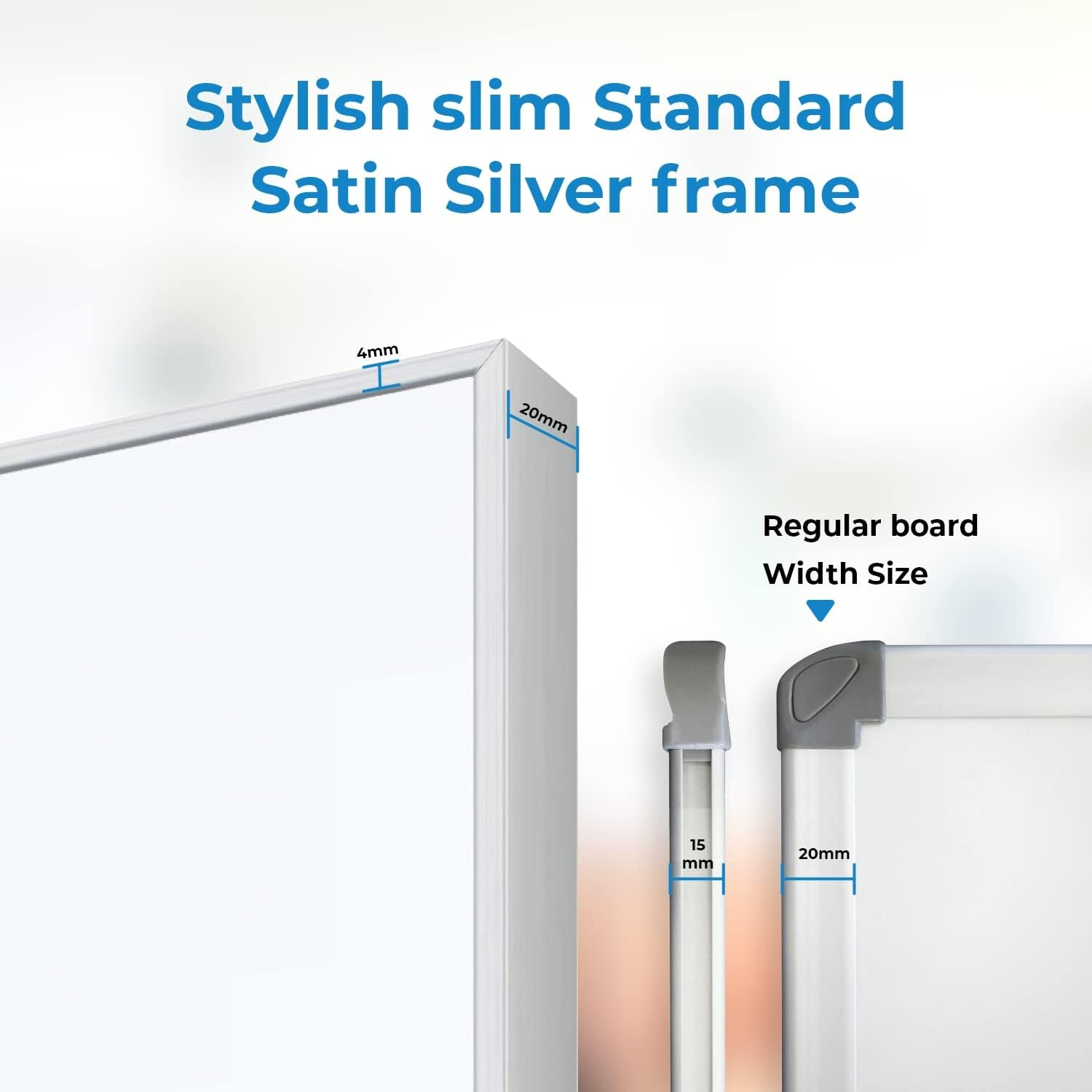 Visionchart Slim Edge Magnetic Whiteboard 1500 Mm X 1200 Mm, Minimalist Frame Whiteboard for Wall with Detachable Aluminium Pen Tray image number 3