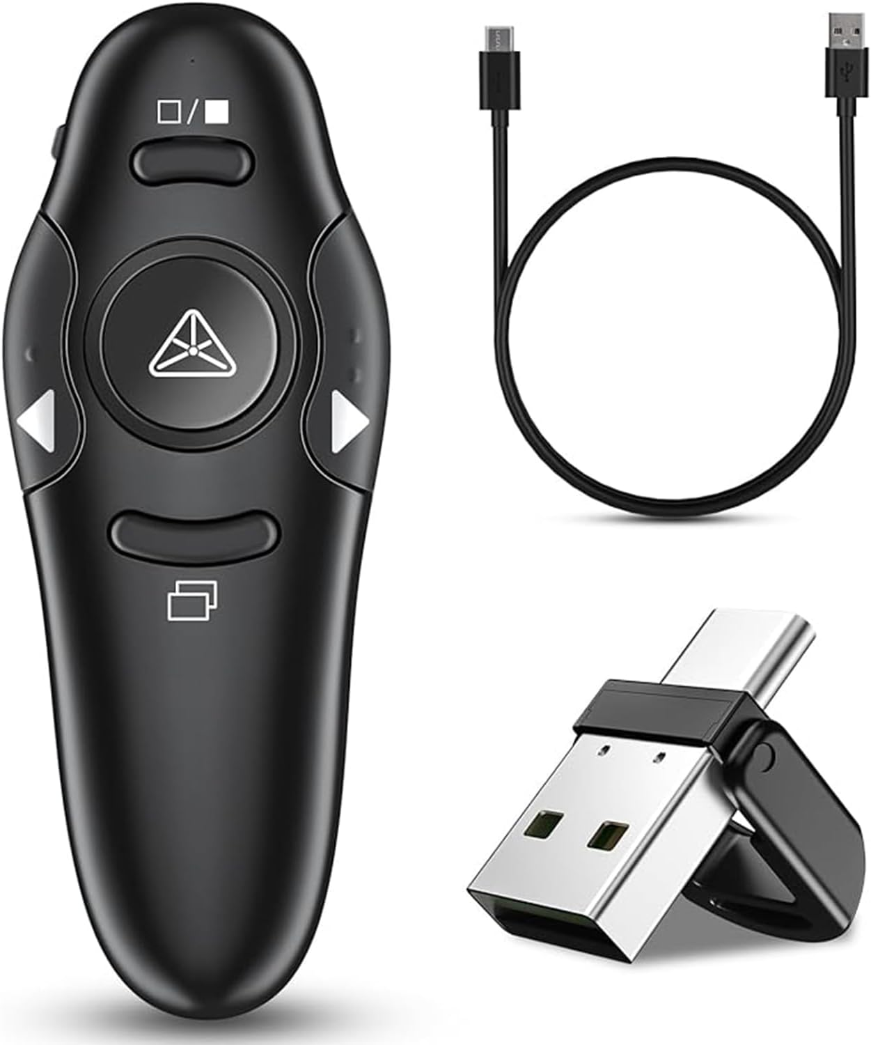 Rechargeable 2-In-1 USB Type C Presentation Clicker Wireless Presenter Remote Clicker for Powerpoint Presentations with Laser Pointer, Slide Advancer for Computer/Mac/Laptop image number 5