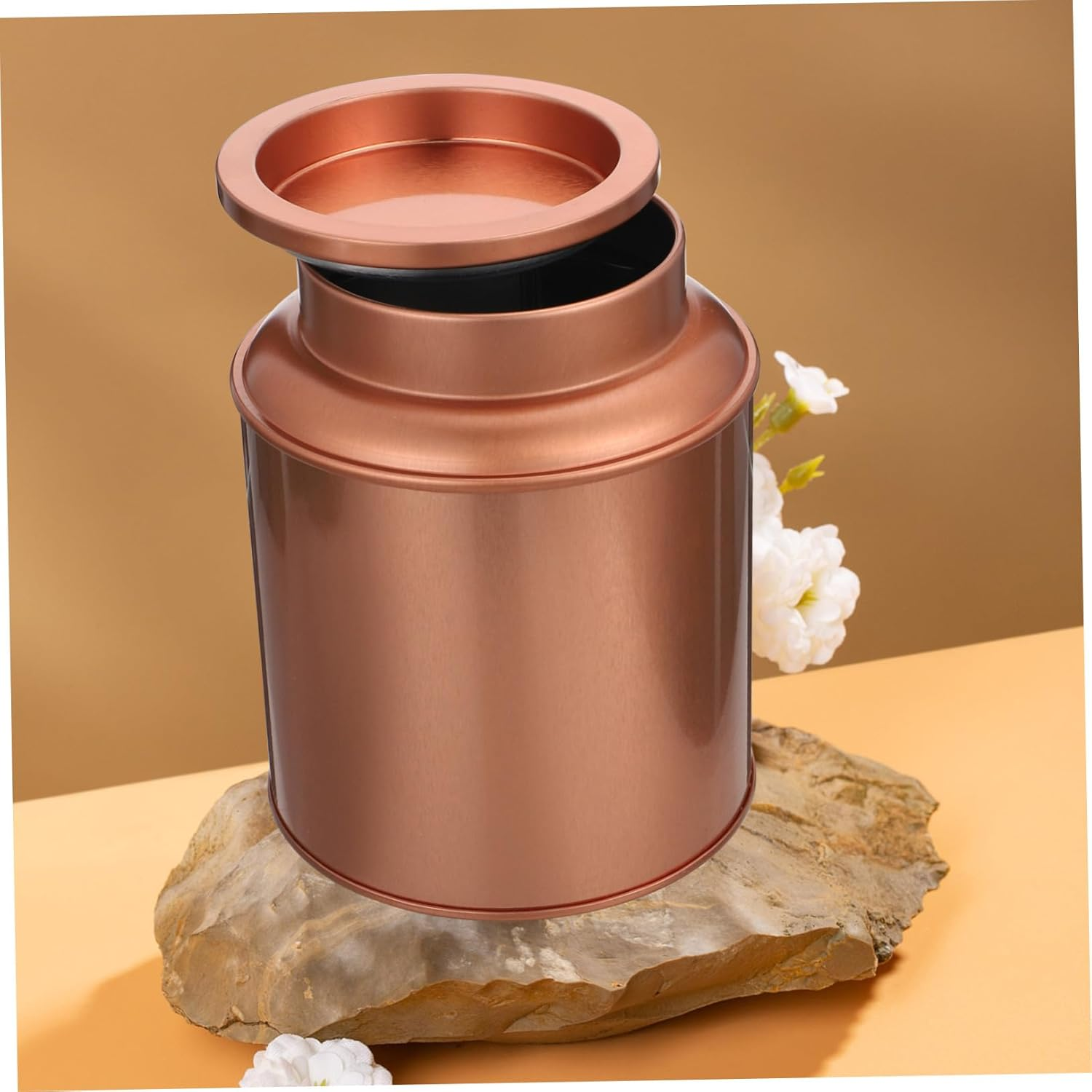 HAKIDZEL Storage Jars Canisters Airtight Tea Can Lid Tinplate Tea Jar for Storage Sealed for Home Organization image number 2