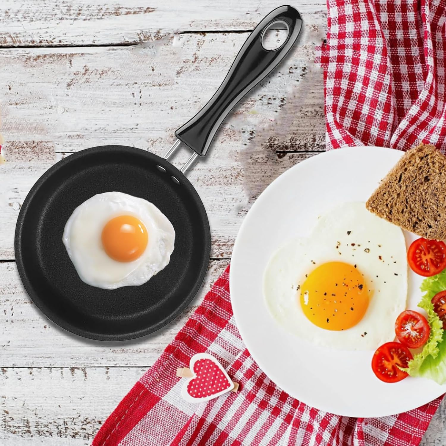 LIAMGUS Small Frying Pan, Mini Frying Pan for One Egg, Non-Stick Frying Pan, Egg Frying Pan, Mini Frying Pan, Portable Camping Cooking Omelet Pan for Gas Stove Induction Hob (12Cm) image number 5