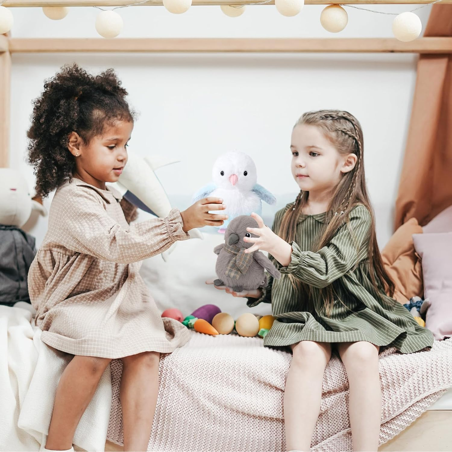 Blue Parrot Stuffed Animal Bird Stuffed Animal Doll Plush Toy Holder Bag Pendant Party Favor Gifts Toys for Kids image number 5