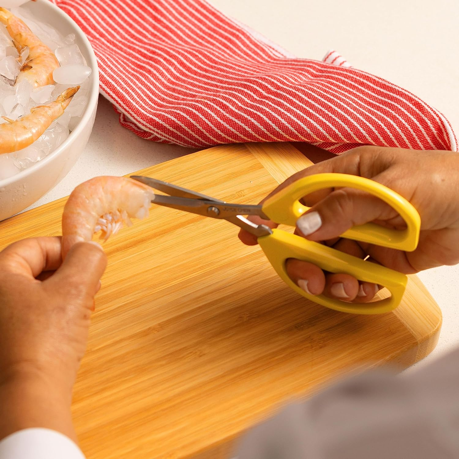 Joyce Chen Original Unlimited Kitchen Scissors All Purpose Kitchen Shears with Comfortable Handles, Yellow image number 6