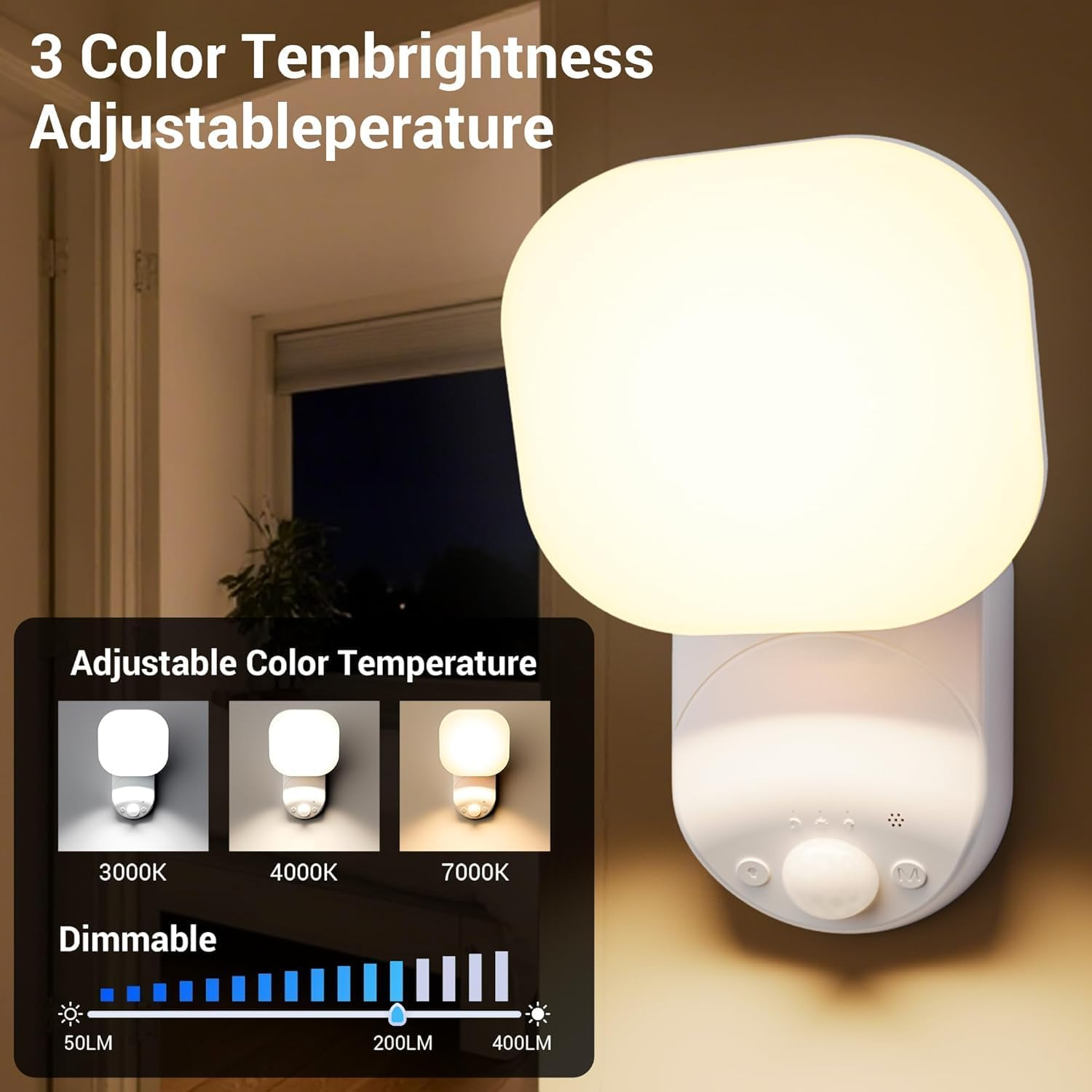 Motion Sensor Night Lights Indoor, Rechargeable Wall Lights Battery Operated with Remote, 3 Modes, 3 Color Temperatures, Magnetic Wireless Wall Sconces for Closet Porch Stairs Hallway Garage