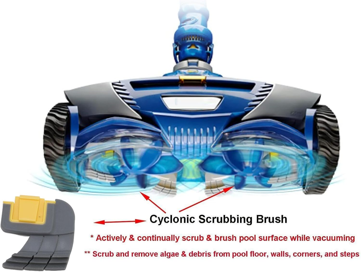 Ejoyous 4 PCS Cyclonic Scrubbing Brushes R0714400, PVC + Silicone Material, Powerful Stain Removal Durable Boost, Compatible with MX6/MX6 Elite/Mx8/Mx8 Elite Pool Robots