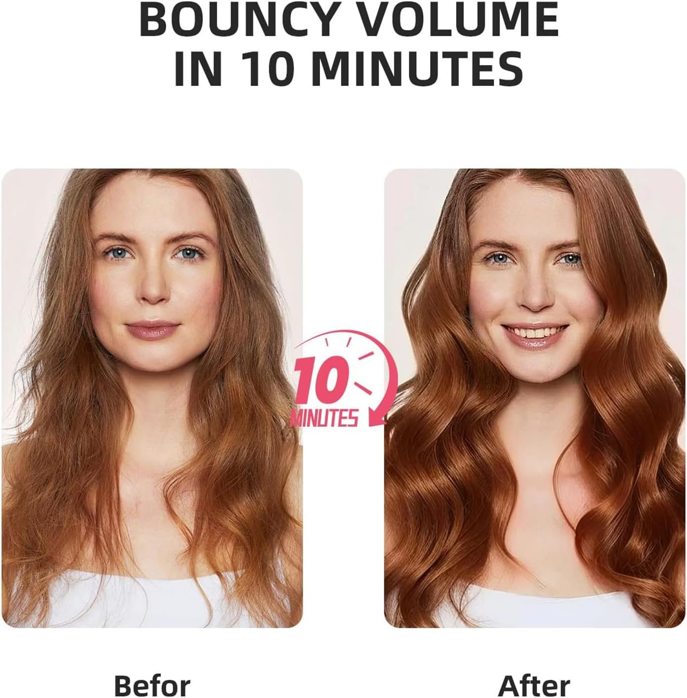 Infrared Heated round Brush 1.5Inch Ionic Thermal Hair Curler Combs for Dry Hair Curling Volumizing LED Display Smooth Styling Ceramic Brush image number 1