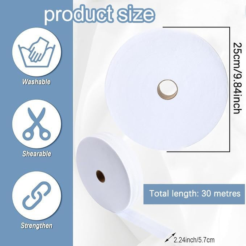 WEZCHUGHAOL 2 Rolls Jelly Roll Batting Strips, 2 1/4 Inch - Precut Cotton Blend Batting for Jelly Roll Rugs, Colossal round Rug, Quilt & Sewing DIY Projects, Total 70 Yards image number 4