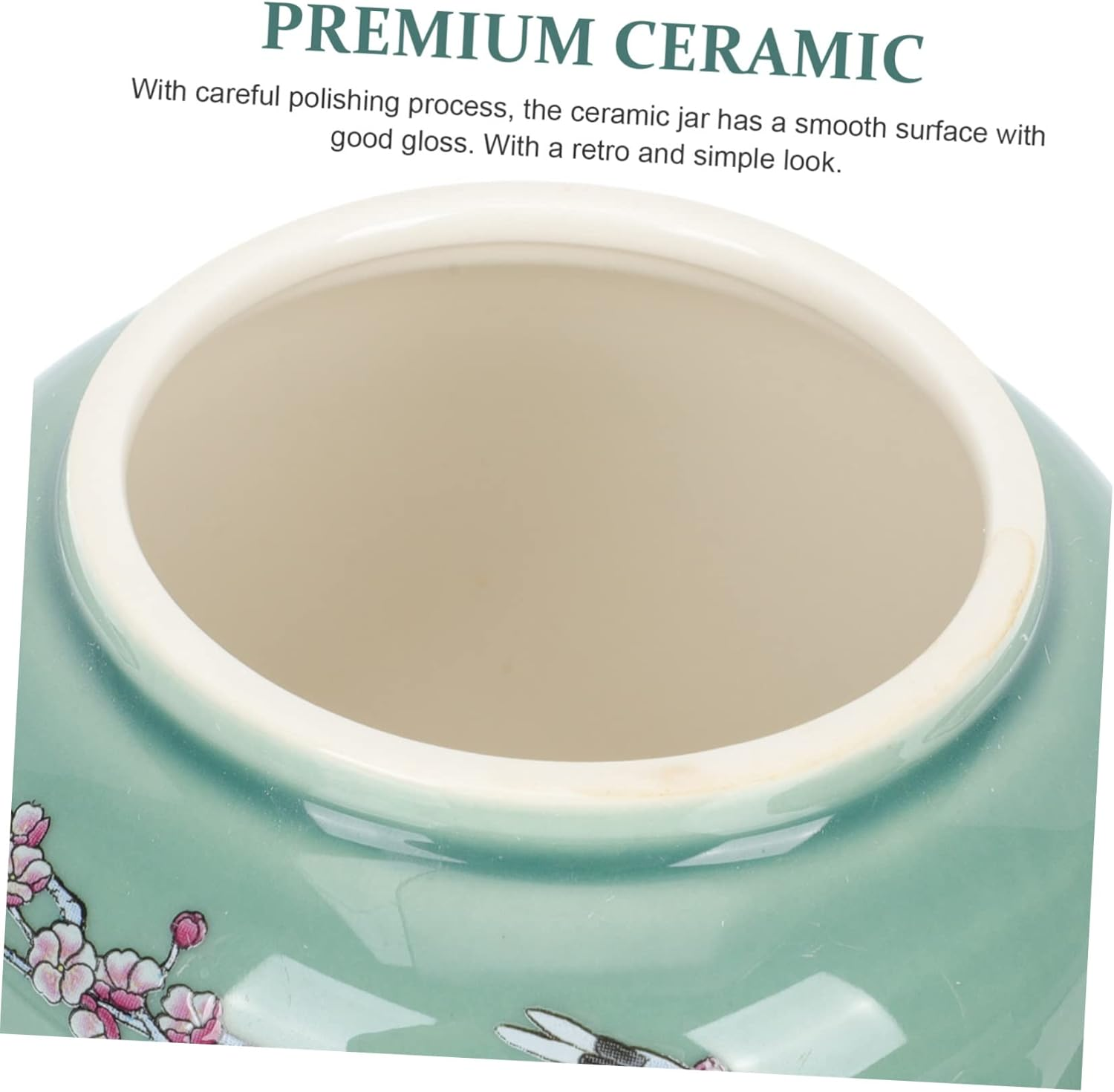 Mikinona Chinese Style Ceramic Tea Jar Small Sealed Loose Tea Container Oriental Food Canister for Home Kitchen Storage