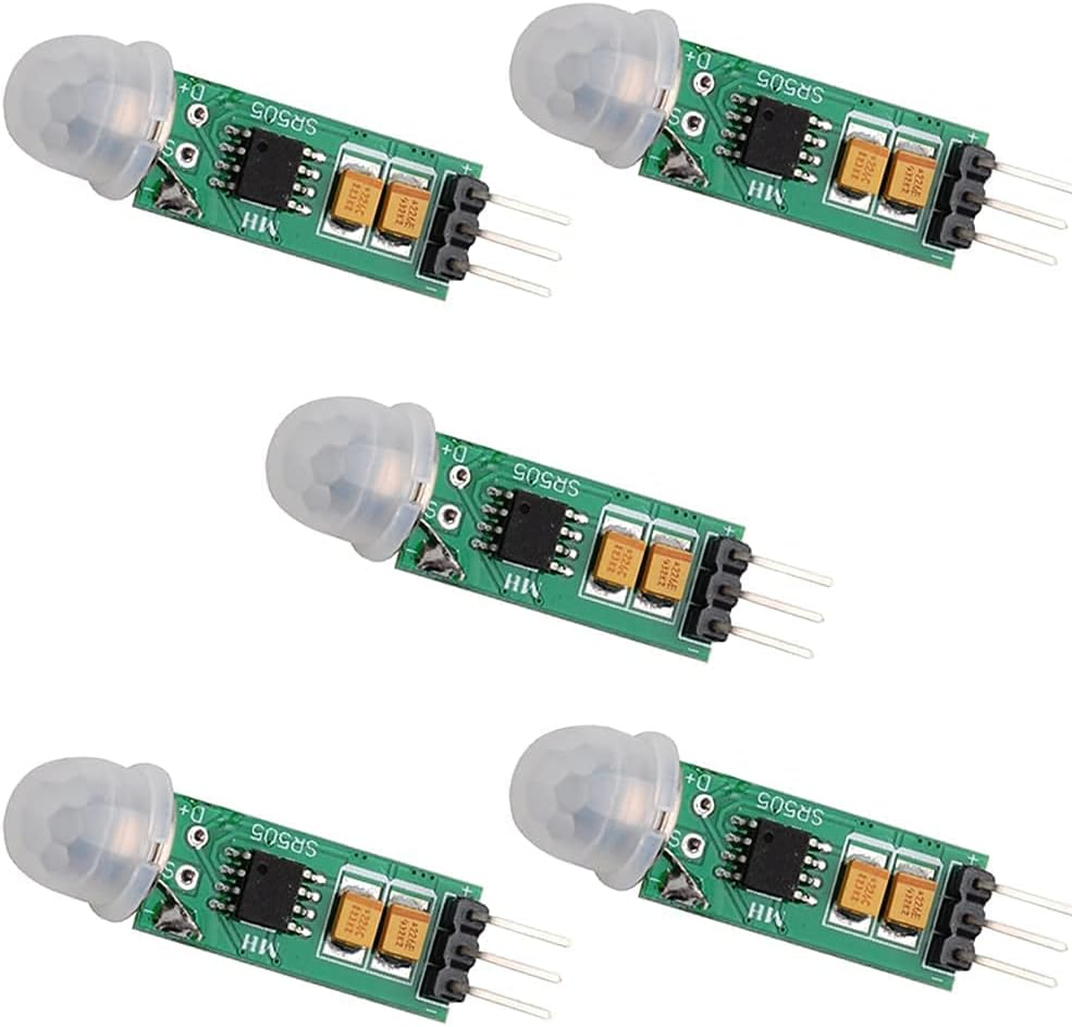 Stemedu HC-SR505 Mini Infrared PIR Motion Sensor, Micro IR Pyroelectric Human Movement Detector Sensors Module (Pack of 5)