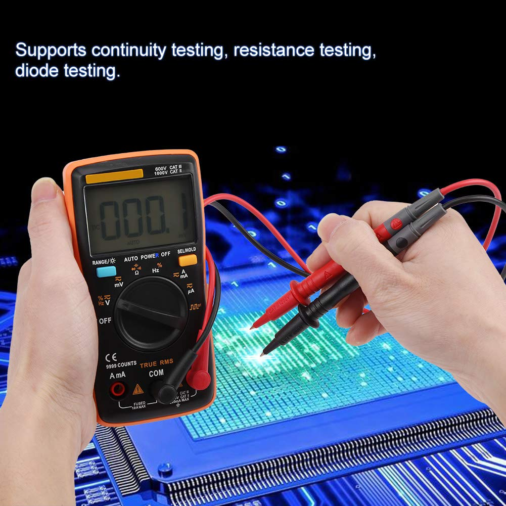 Automotive Digital Multimeter, AC DC Voltage Ammeter, Volt Ohm Meter for Electrical Test with Auto Power off Function image number 4