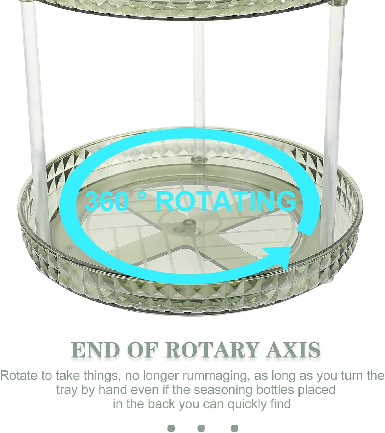 CATIEBYE Rotating 2 Tier Perfume Rack Green Cosmetic Tray Double Layer Makeup Organizer for Home Vanity Skincare Storage Display image number 2