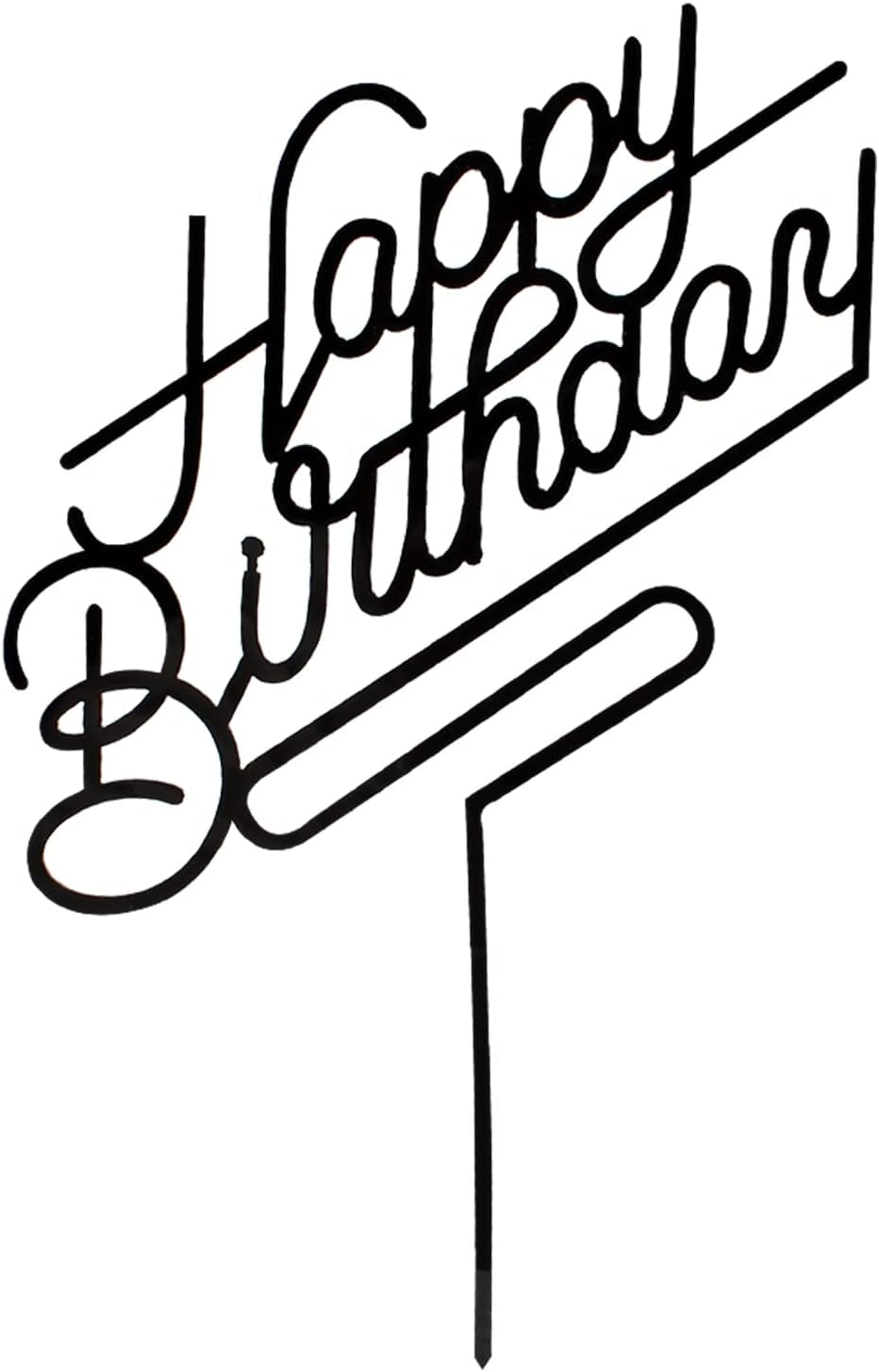 Happy Birthday Cake Topper,Acrylic Cake Toppers,Birthday Party Decoration Supplie (Black) image number 2