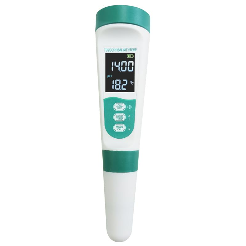 OBEST Water Tester 5-In-1,Tds Meter Digital Water Tester with Voice Function,Acid/Alkaline Ph Meter,Ec Water Tester for Drinking Water, Pool Salt Tester,Multifunctional Thermometer,400 Mah Battery image number 2