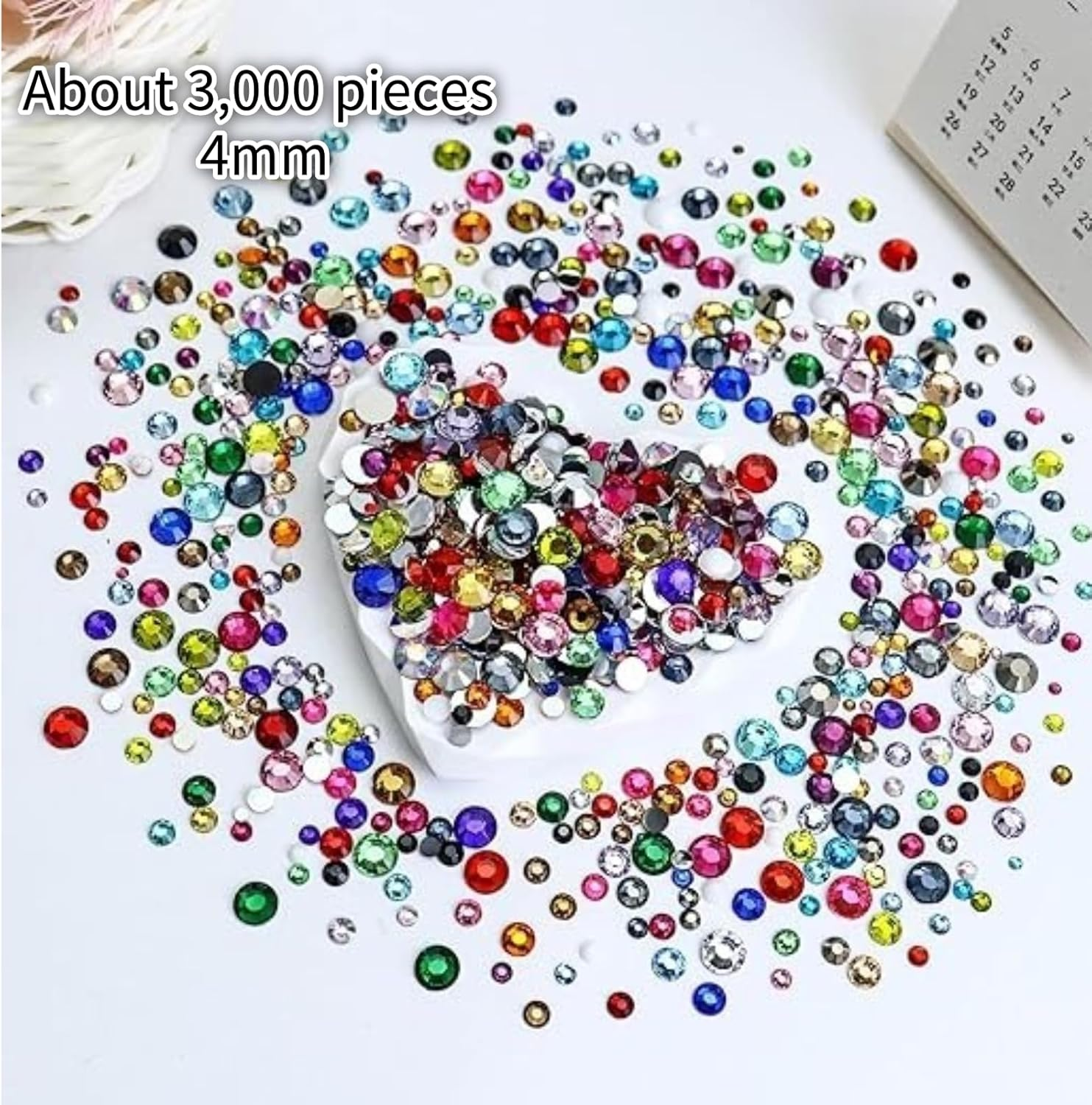 AUDWUD Flatback Crystal Rhinestone, round Glass Gems Stones for Clothing,For Nails, Tumblers, Mugs, Craft Decoration, Loose Bling Glitter Diamond Stone,Hats Shoes,Diy Nail Art,Makeup Decoration image number 1