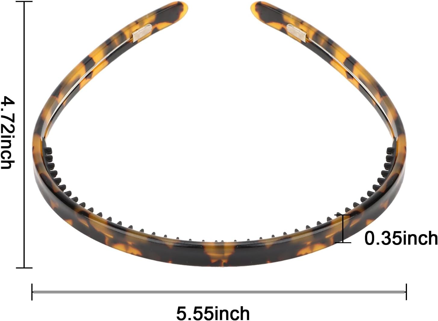 Bumlofa 2 Pieces Tortoiseshell Acetate Headbands Women Set Retro Design with Teeth Matching Hair Accessories for Party & Everyday Look Elegant Headband