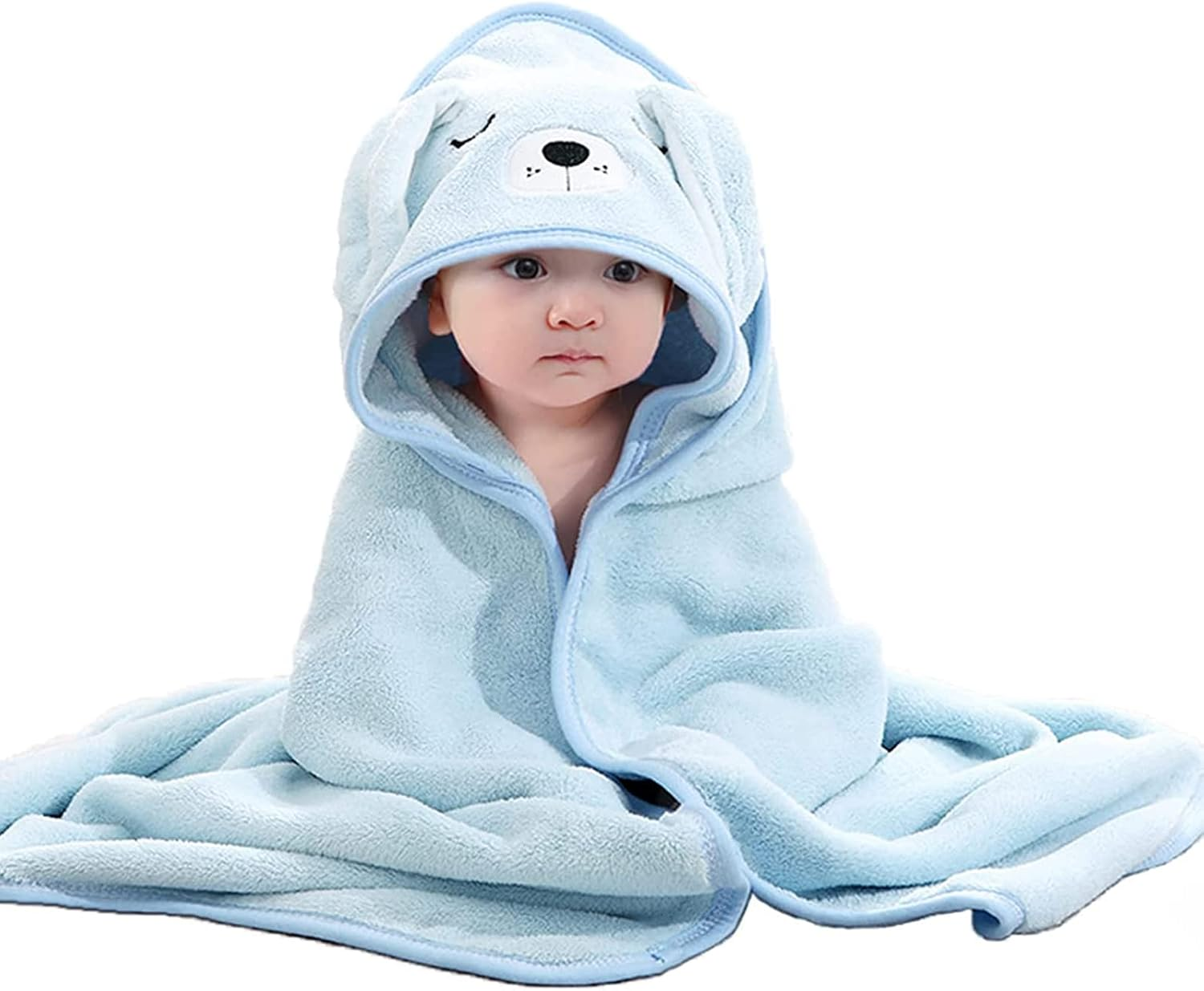 Hooded Baby Towel, Baby Bath Towels with Hood,Unique Animal Design Baby Towel with Hood Soft Absorbent Baby Bath Towels, for Newborn Baby Boy and Girl (White)
