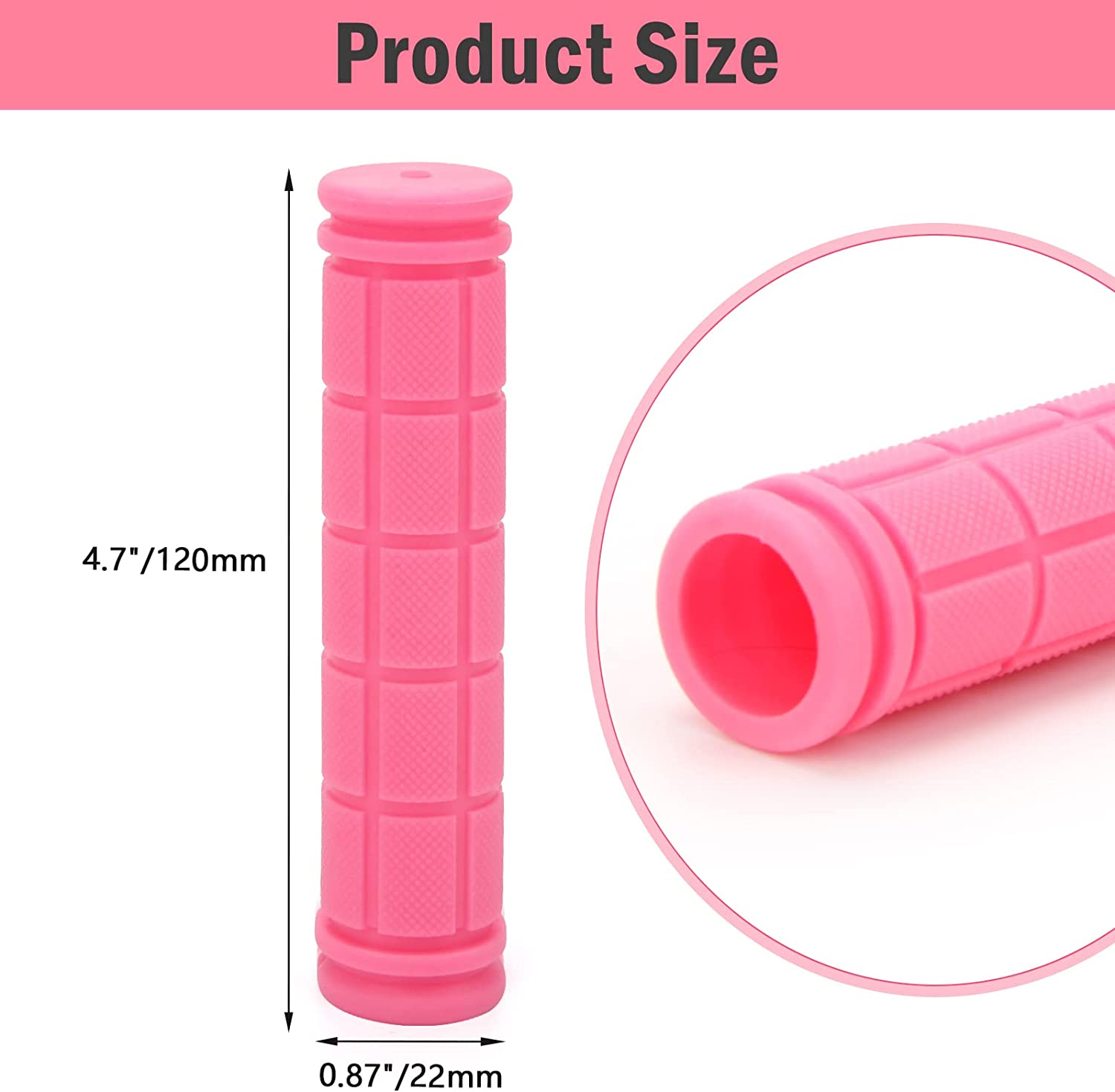 Coolrunner Bike Handlebar Grips, Bicycle Grips for Kids Girls Boys, Non-Slip Rubber Mushroom Grips for Scooter Cruiser Seadoo Tricycle Wheel Chair Mountain Road Urban Foldable Bike MTB BMX