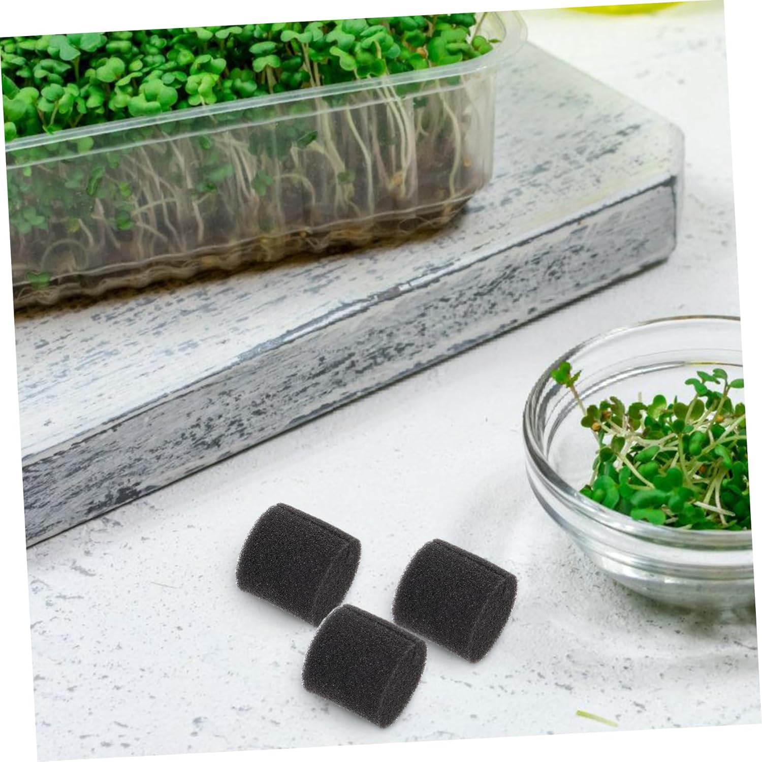 100Pcs Hydroponic Vegetable Planting Sponges for Soilless Cultivation Black Seedling Blocks for Indoor Gardening and Balcony Use image number 4