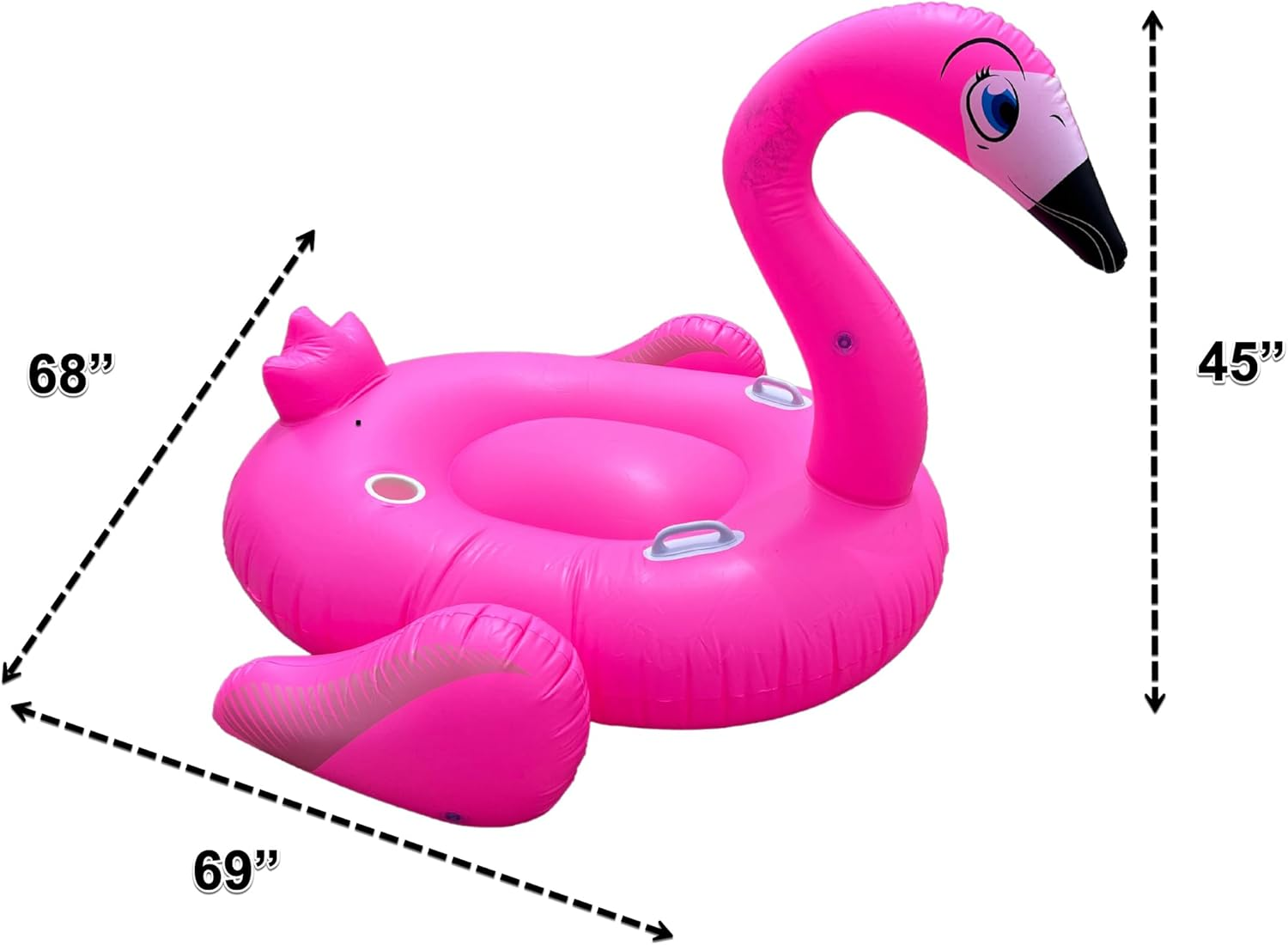 Extra Large Inflatable Ride-On Flamingo Pool Float Toy for Adults, Swimming Pool Floating New Pool Party Toy Soft and Sturdy
