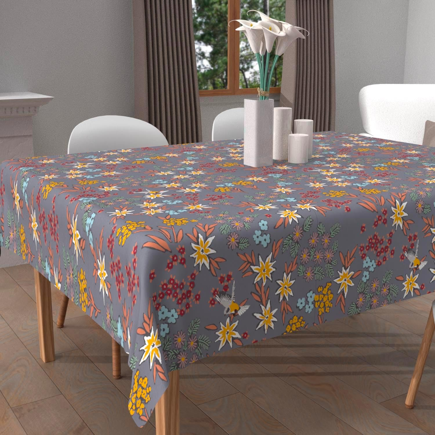 Soleil D'Ocre Artemis Square Stain-Resistant Printed Tablecloth 180 X 180 Cm image number 2