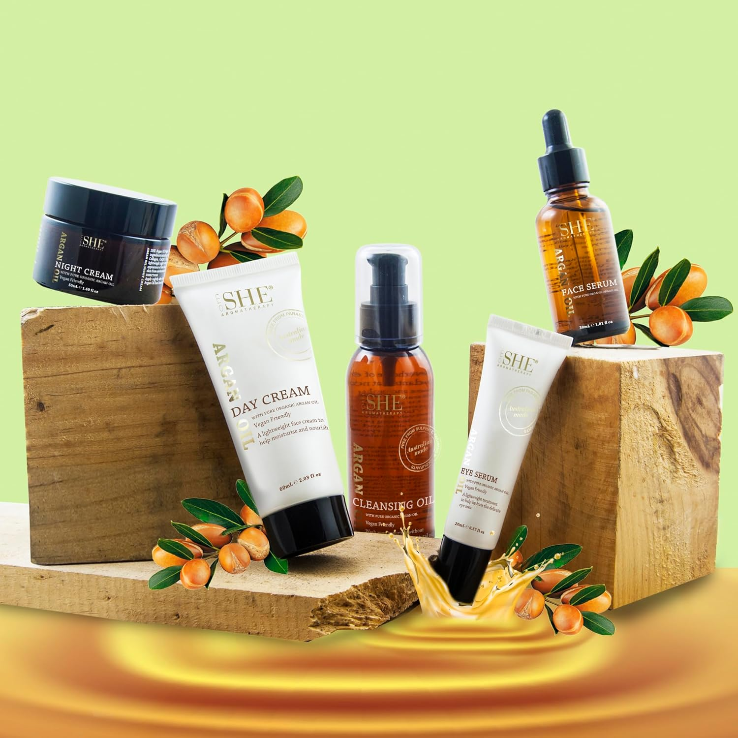 Om She Aromatherapy - Argan Oil Eye Serum .67 Fl Oz (20Ml) - Pure - Organic - Paraben Free - anti Oxidant - Cruelty Free image number 2