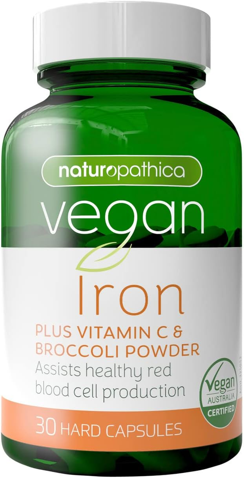 Naturopathica Vegan Iron plus Vitamin C and Broccoli Powder 30 Capsules