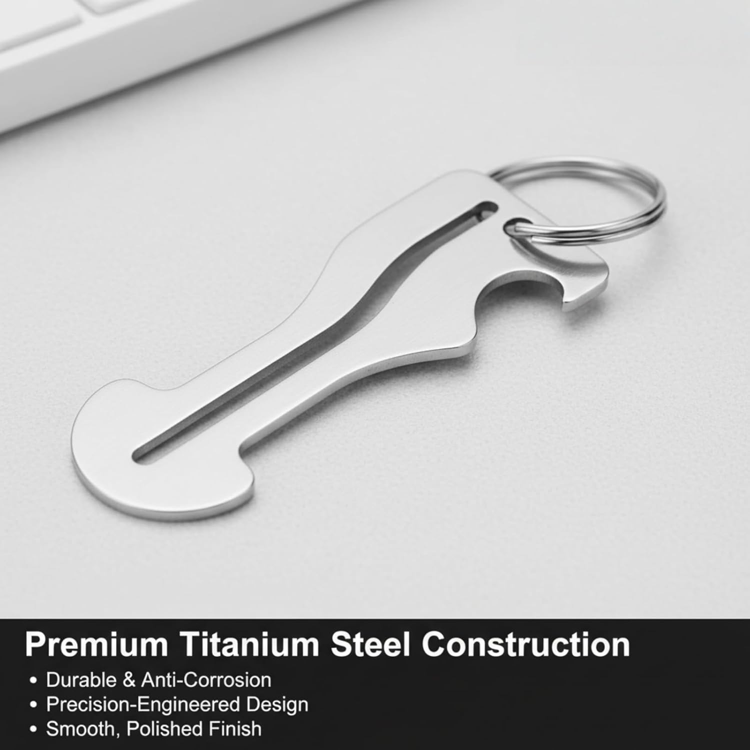 6 Pcs Titanium Steel Shopping Trolley Key, Anti-Lost Keychain with Bottle Opener, 3-Shapes Universal Fit for Supermarket Carts (2) image number 5