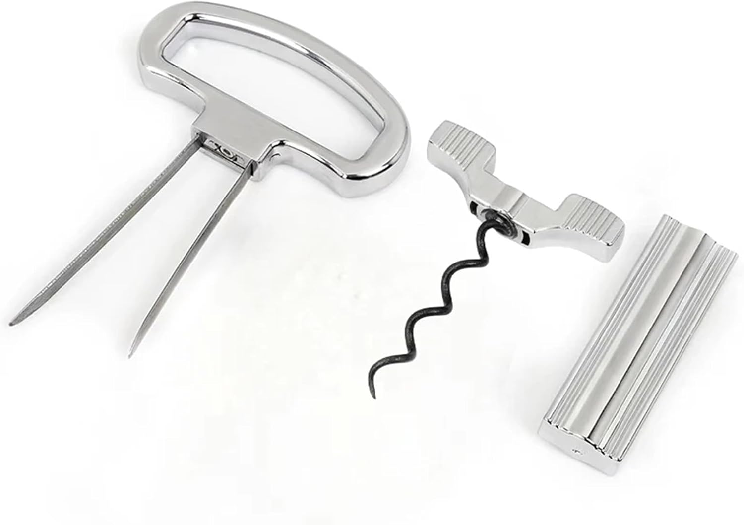 Wine Opener for Vintage Bottles 2-Prong Cork Puller Extractor Tool Portable Bottle for Bar Sommelier Waiters Home(Gun Black)