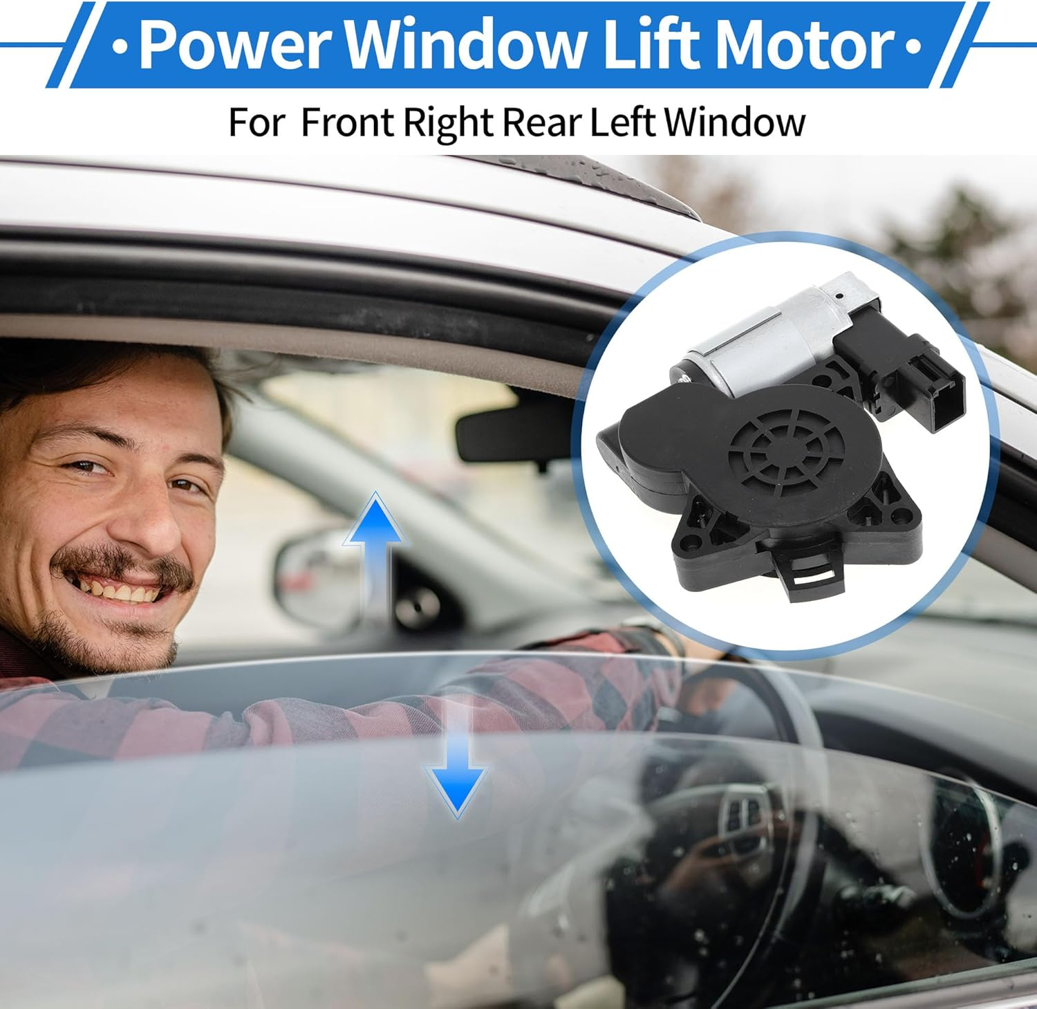 X AUTOHAUX Front Right Rear Left Power Window Regulator Lift Motor for MAZDA 3 2004-2009 No.G22C5858Xf/Gj6A5858Xc/D01G5858Xb 6 Pin Car Window Glass Lift Motor image number 2