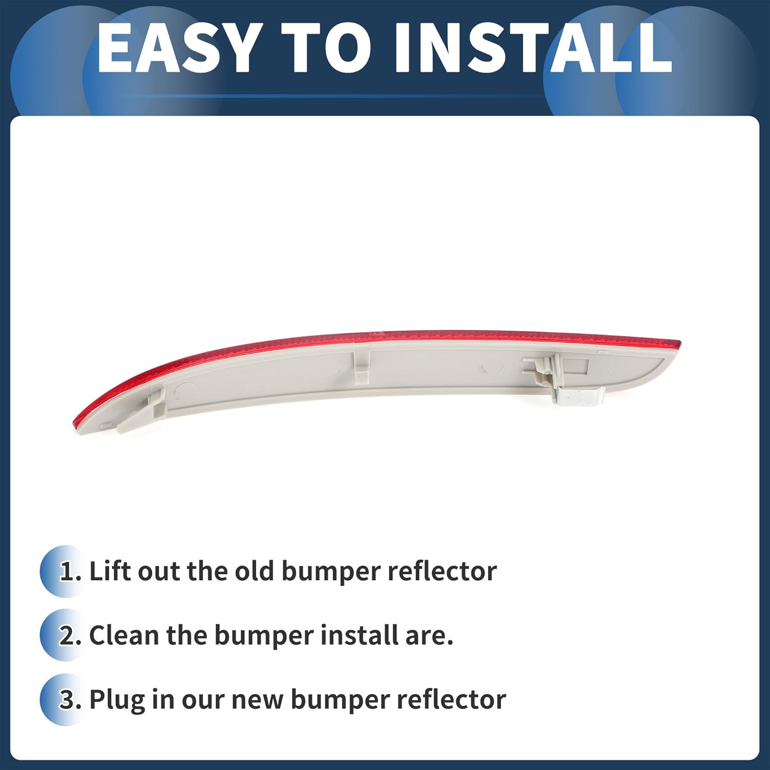 X AUTOHAUX Bumper Reflector Rear Right 8.66"X1.06" Bumper Reflector Side Marker No.63142990864 for BMW X1 E84 2009-2015 Plastic Red Durable image number 6