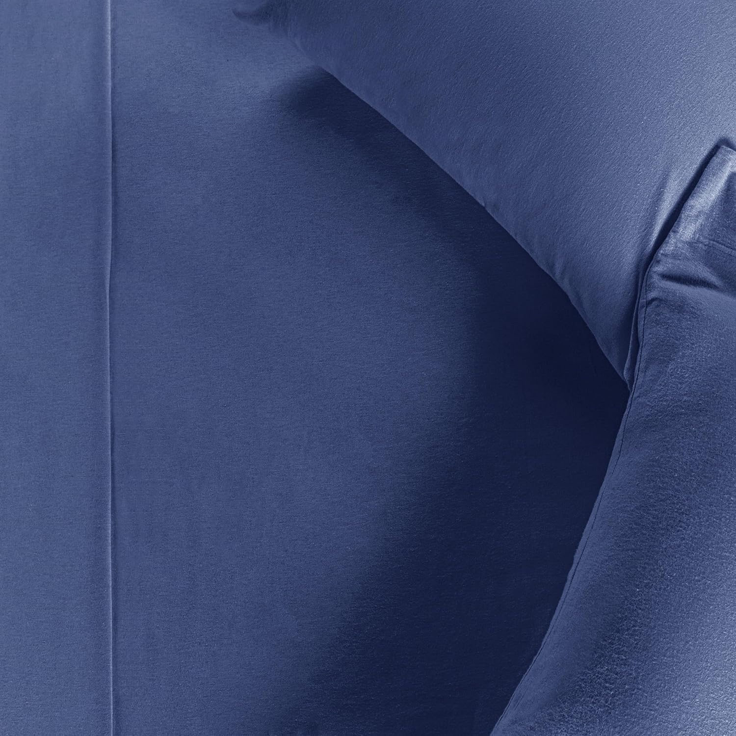 Flannel Cotton Sheet Set, Full, Solid Navy Blue image number 2