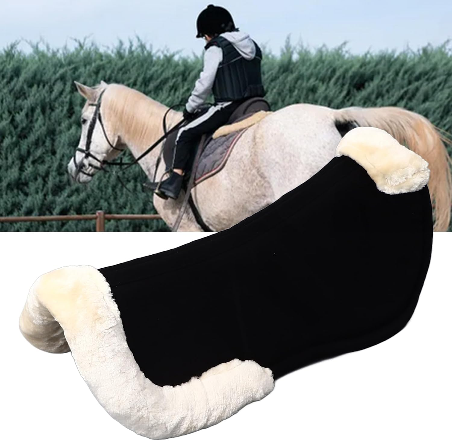 Horse Saddle Pad, Shock Absorbing, Sweat Absorbing, Balance, Slip , Equestrian Supplies, Multipurpose image number 4