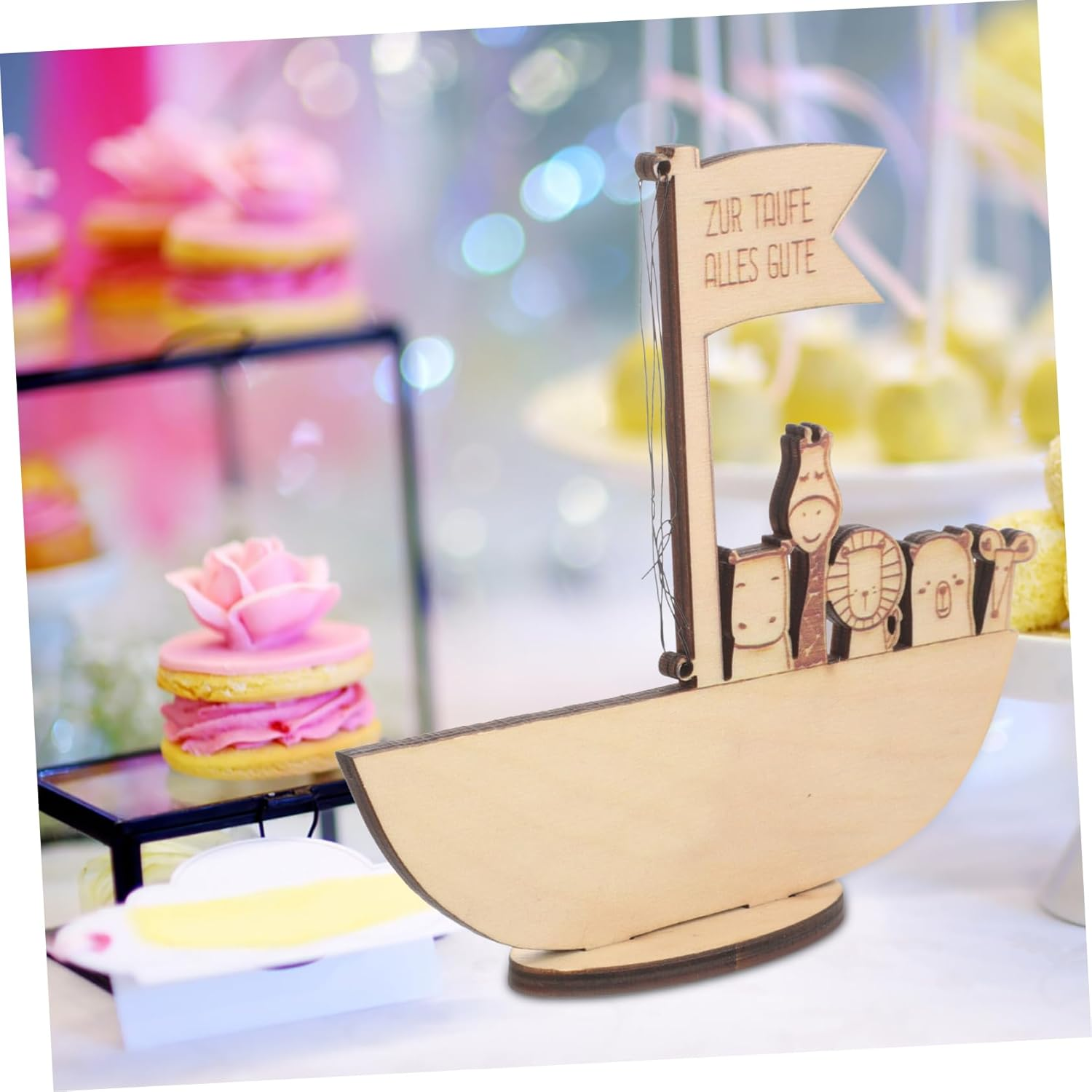 Toyvian Wooden Decor Money Clip Ark Design Baptism Favors Birthday Souvenir Christening for Boy Girl image number 1