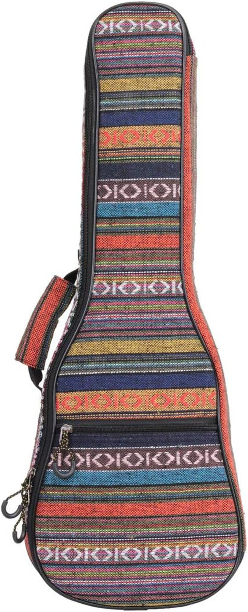 Print Ukulele Case 10Mm Sponge Portable Waterproof Ukuleles Bag Cover Uke Gig Bag with Accessory Storage Pocket (23 in Concert, Bohemian Yellow) image number 1