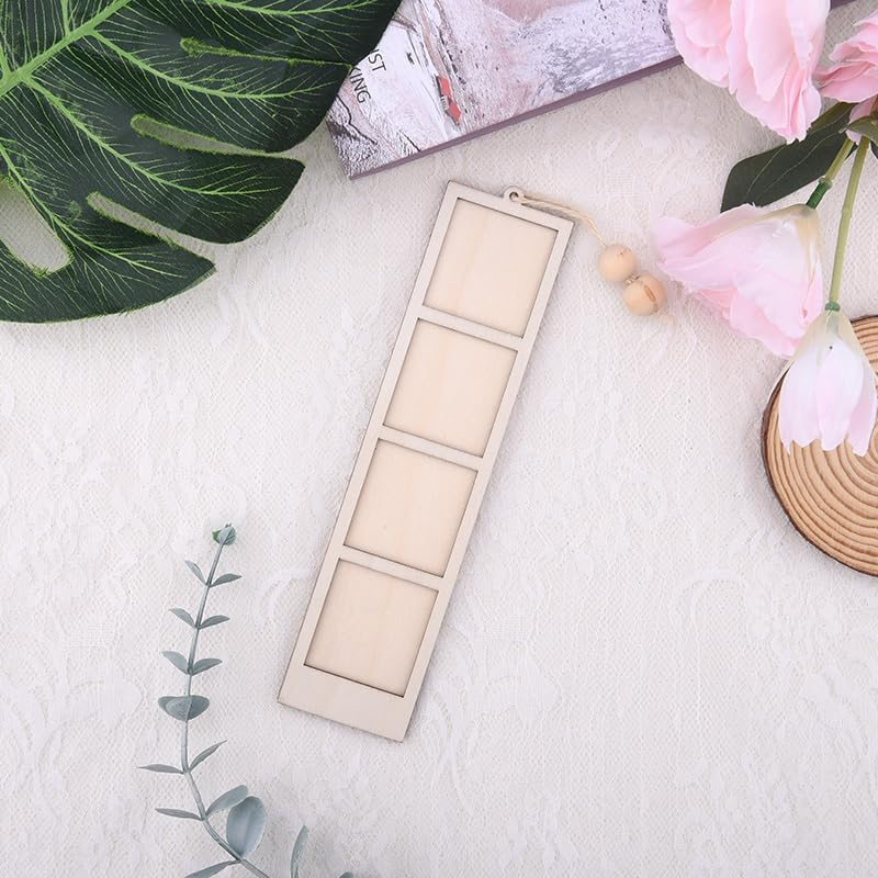 Wood Hanging Photo Frames Christams Xmas Gifts for Friends Family Tree Keepsake Small Picture Frame Ornament for Car Wall Decor Anniversary Decorations