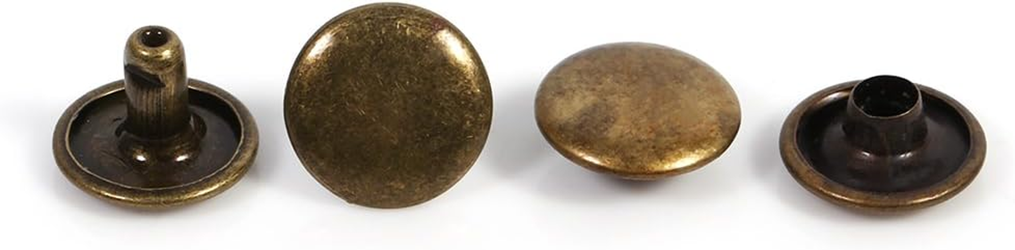 100Pcs D Double Rivet Studs - for Leather Ft, Bag & Shoe Decorations, & Easy to Use (Gold)