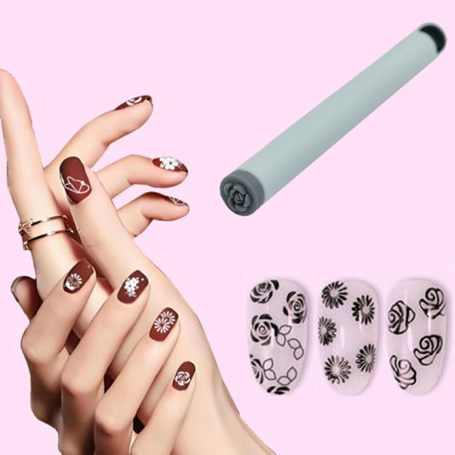 Nail Stamp Art Pen Set - Nail Pattern Stamping Pen,Smudge-Proof Manicure Decoration Tool for Home Salon Travel School Party Indoor Outdoor Trip Vacation image number 6