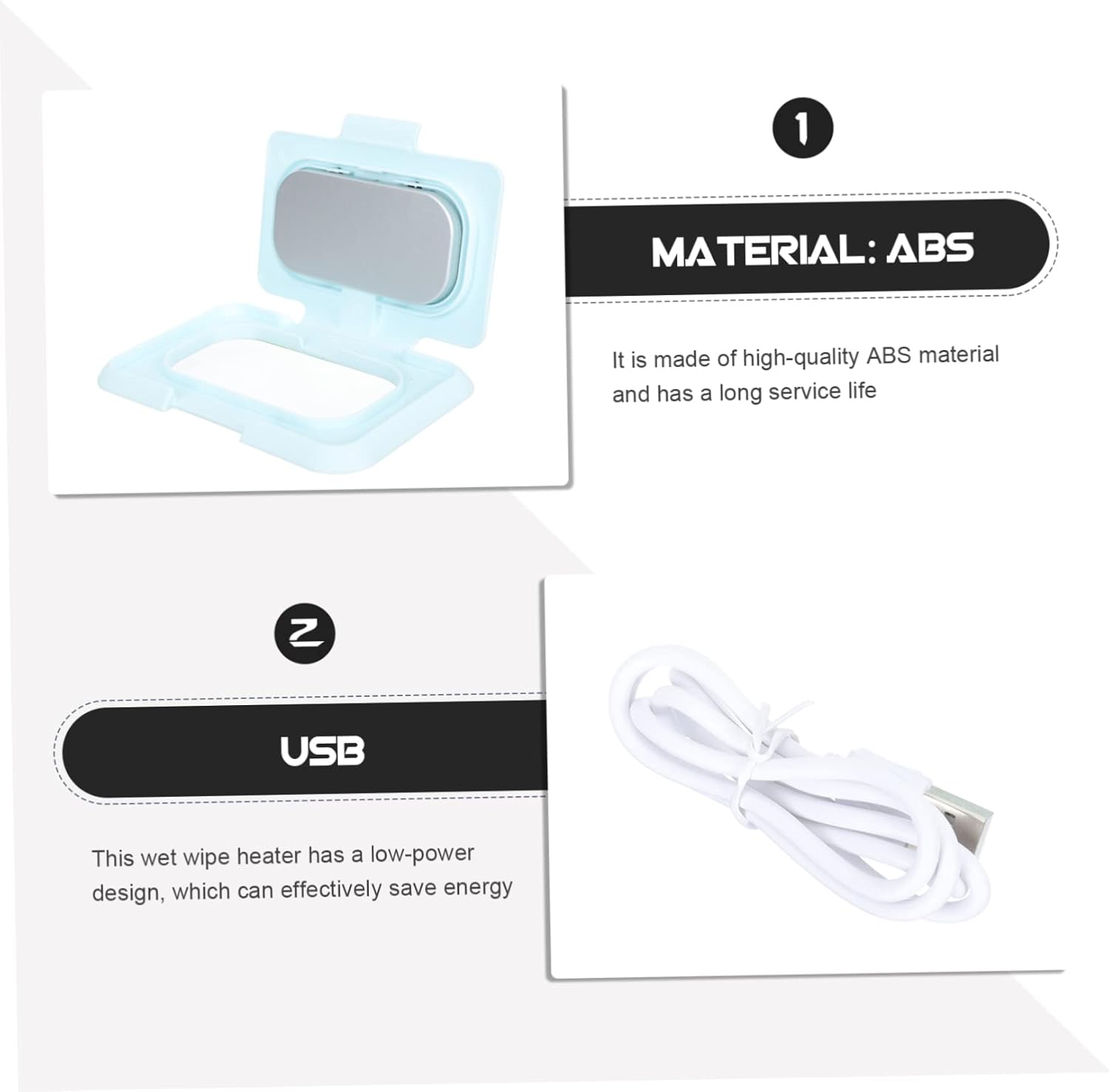 Abaodam Portable Baby Wipe Warmer USB Cord, Pink Wet Tissue Heating Device for Travel and Car Use, Convenient Boys and Girls Wipes Thermostat image number 1