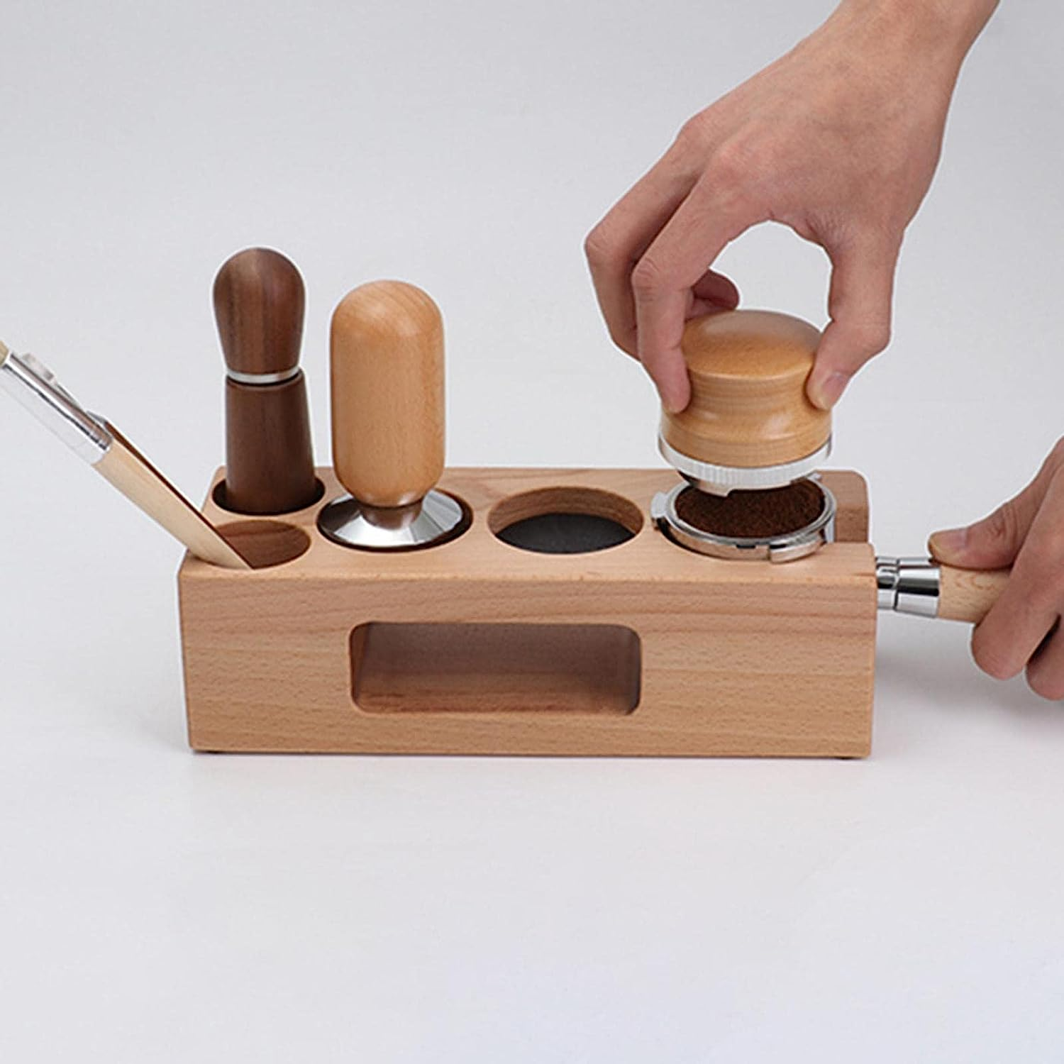 B Blesiya Coffee Tamper Holder, Espresso Tamper Mat Espresso Machine Accessories Espresso Tamper Stand for Restaurant House Kitchen Coffee Maker, 51-54Mm image number 3